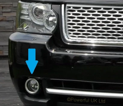 Front Bumper Fog Lamp Surrounds for Range Rover L322 2010 -  Black - Image 5