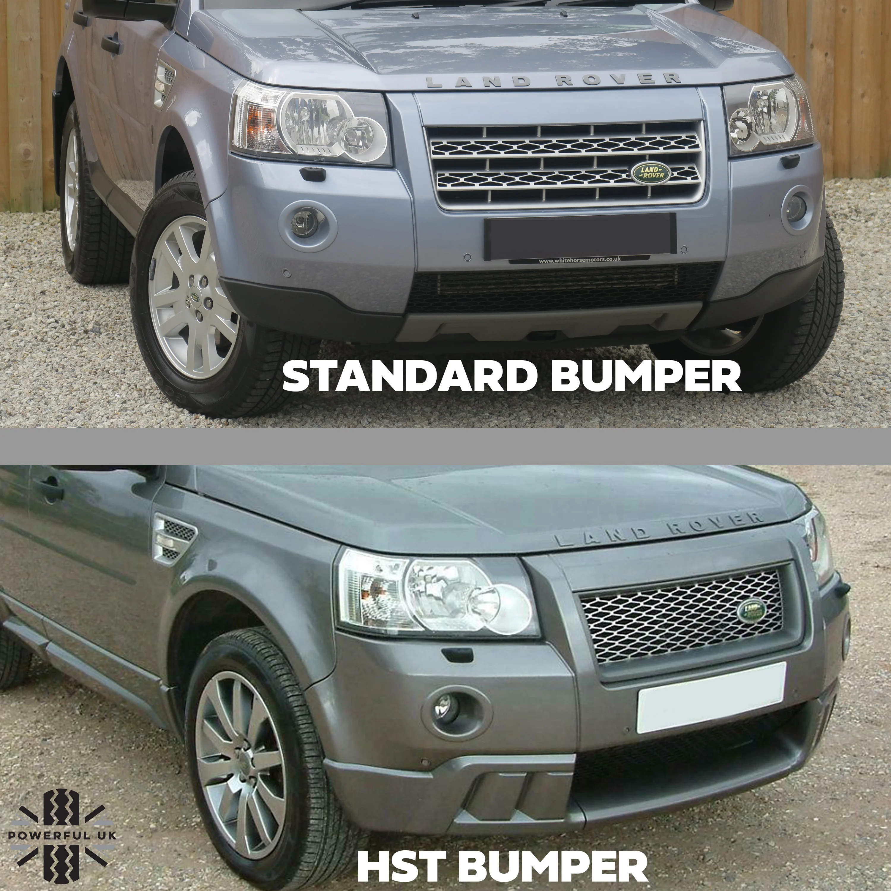 Front Bumper HST styling kit Gloss Black for Land Rover Freelander 2 (3pc) - Image 5