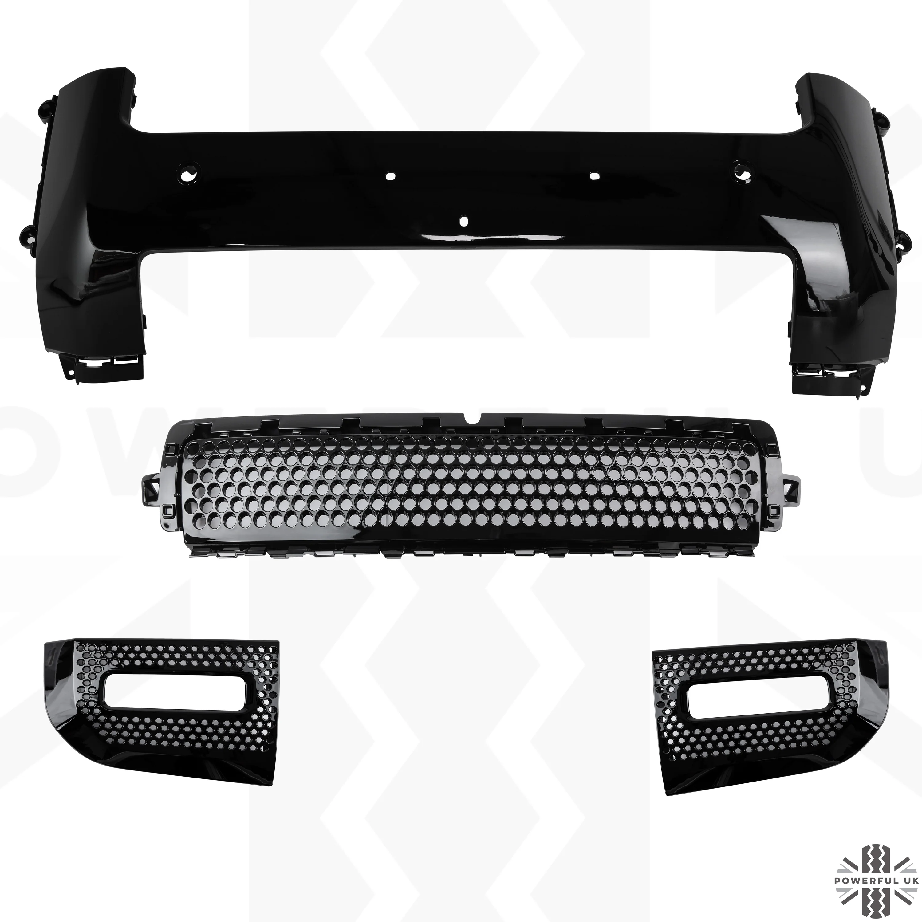 Front Bumper Kit for Land Rover Defender L663 - Gloss Black - Image 2