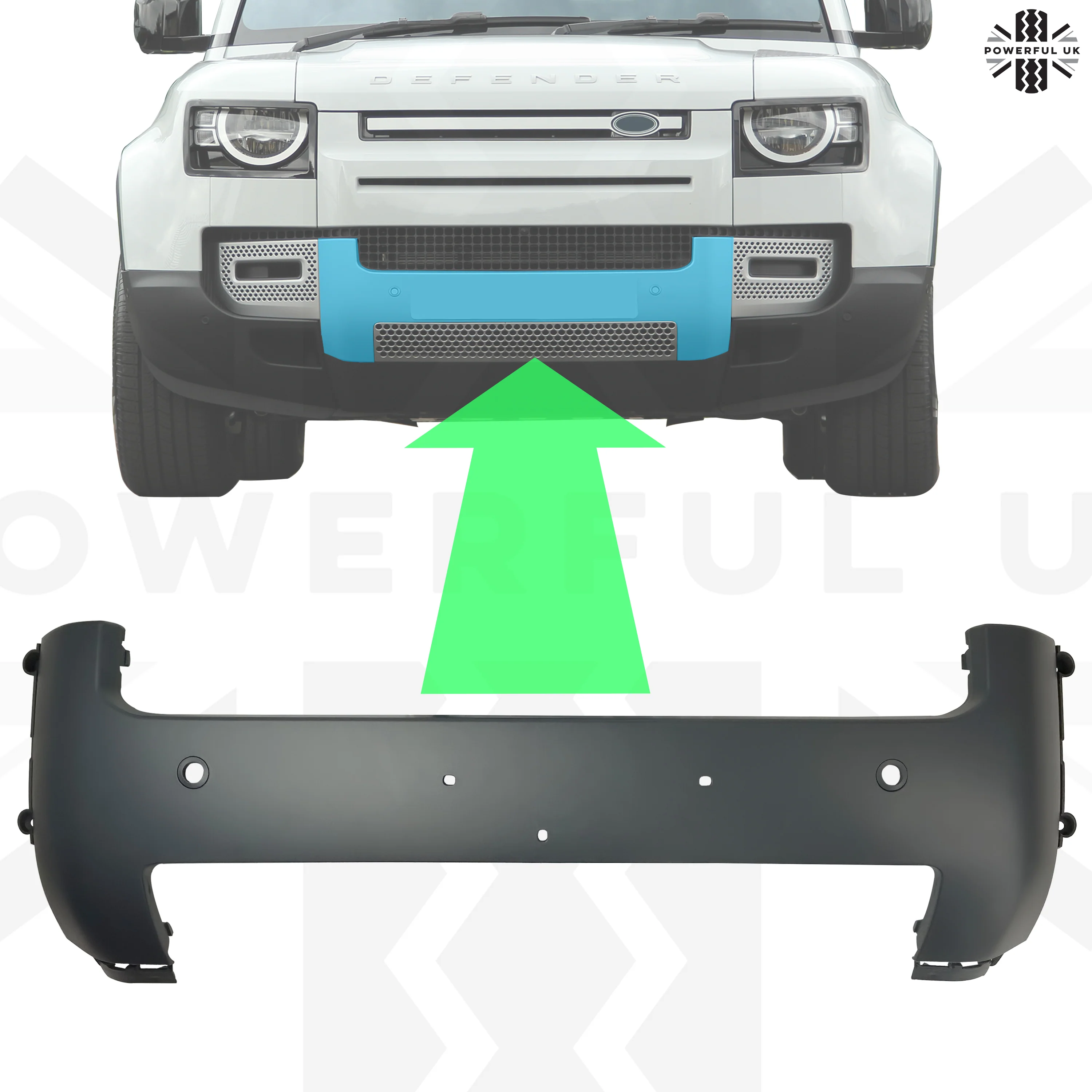 Front Bumper Lower Number Plate Panel for Land Rover Defender L663 - Primer