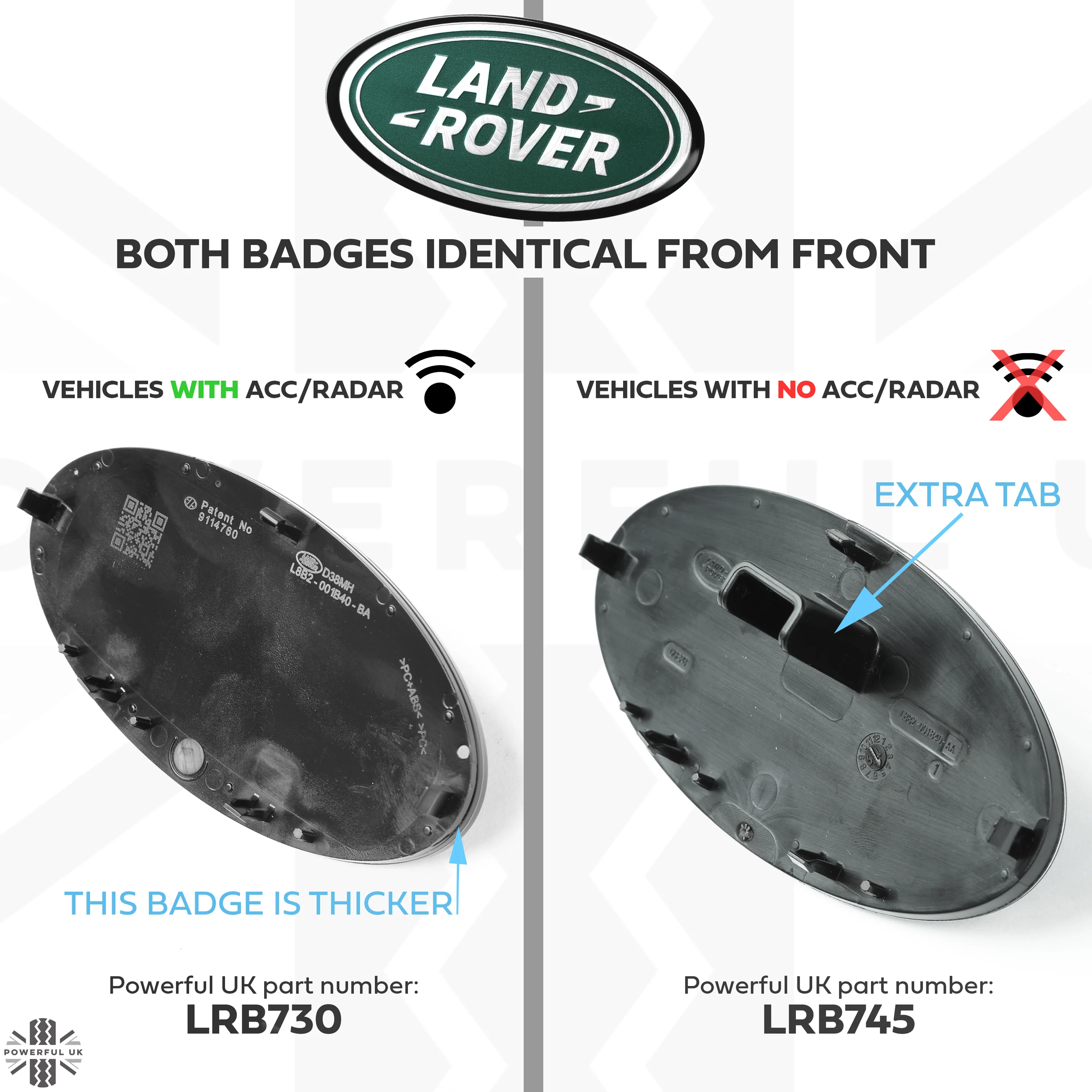 Front Grille Badge for Land Rover Defender L663 - 'NO ACC' type - Image 6