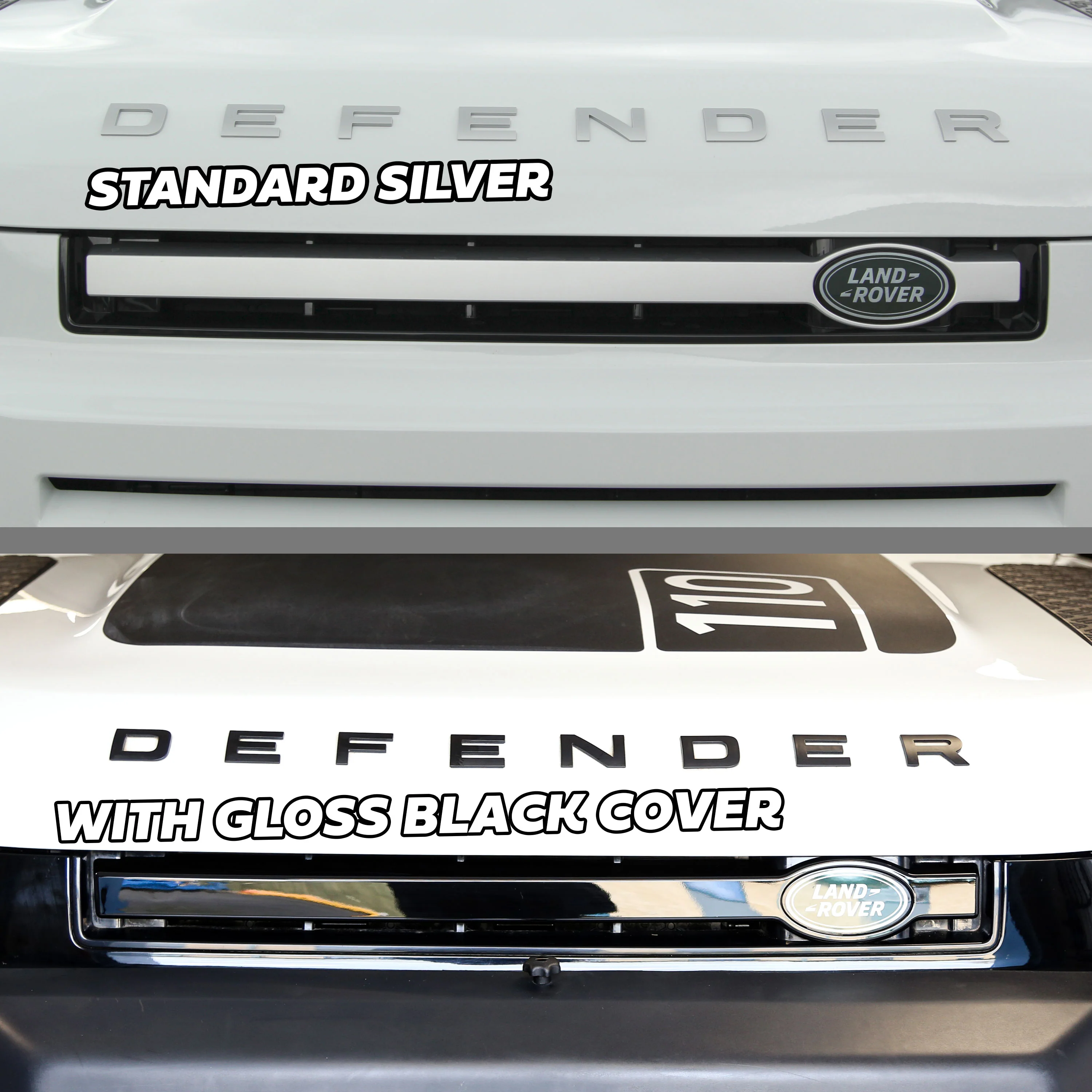 Front Grille Bar Cover for Land Rover Defender L663 - Gloss Black - Image 8