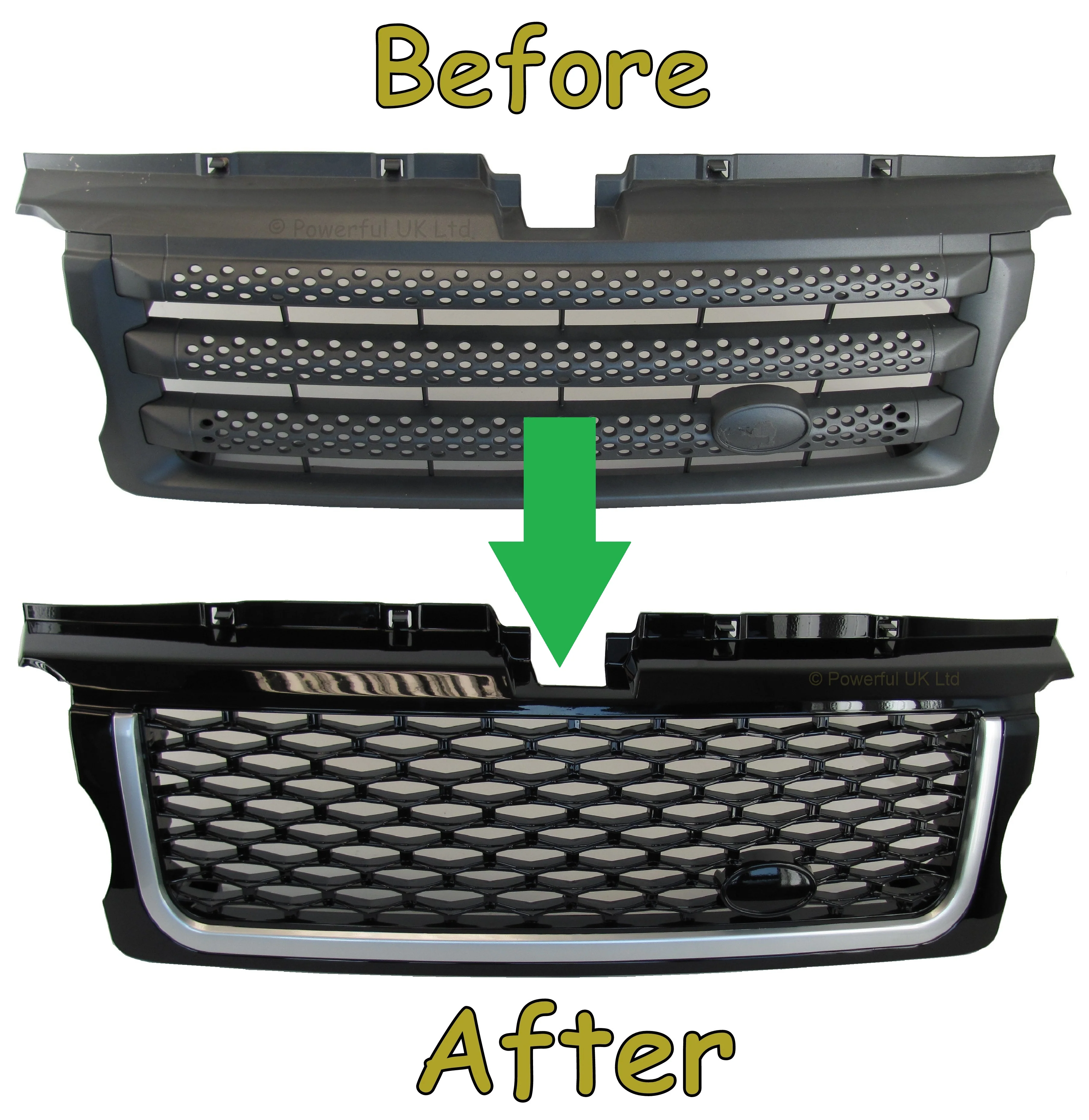 Front Grille - Black/Silver/Black for Range Rover Sport 05-09 - Image 4