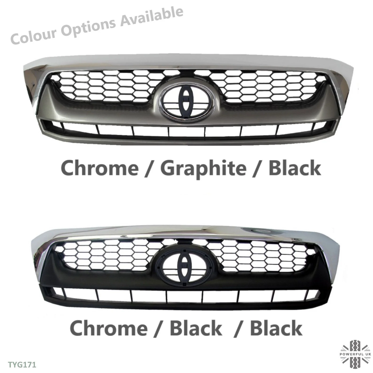Front Grille - Chrome & Graphite - for Toyota Hilux Mk6 - Image 8