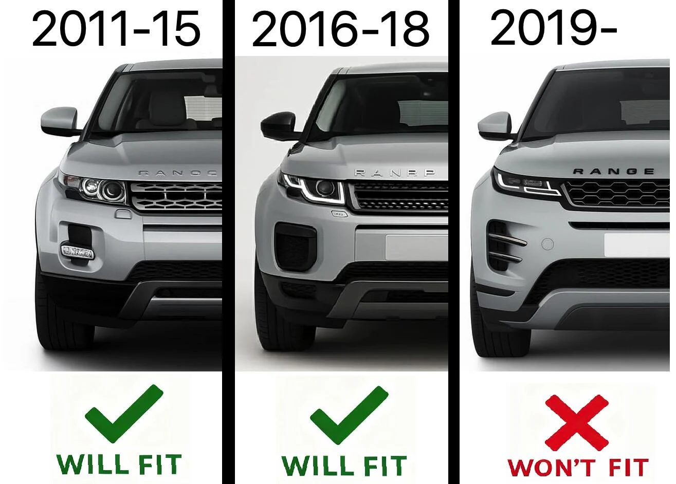 Front Number Plate Plinth - Black - for Range Rover Evoque - Image 5