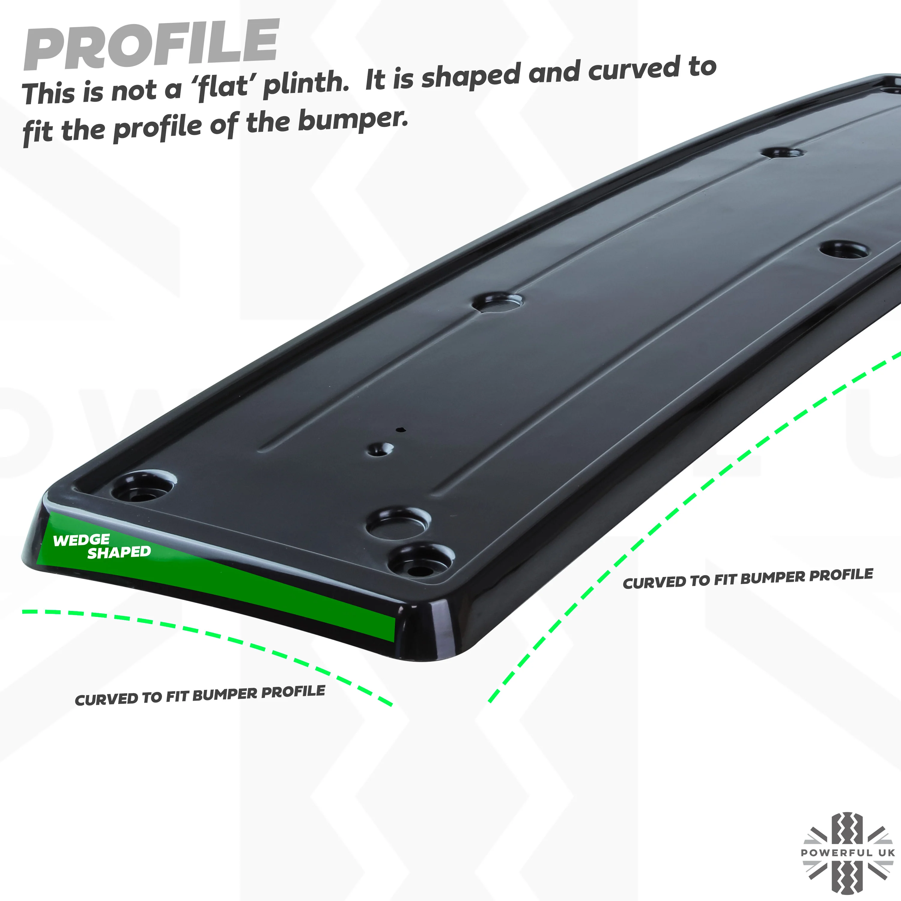Front Number Plate Plinth - Black - for Range Rover L322 - Image 2