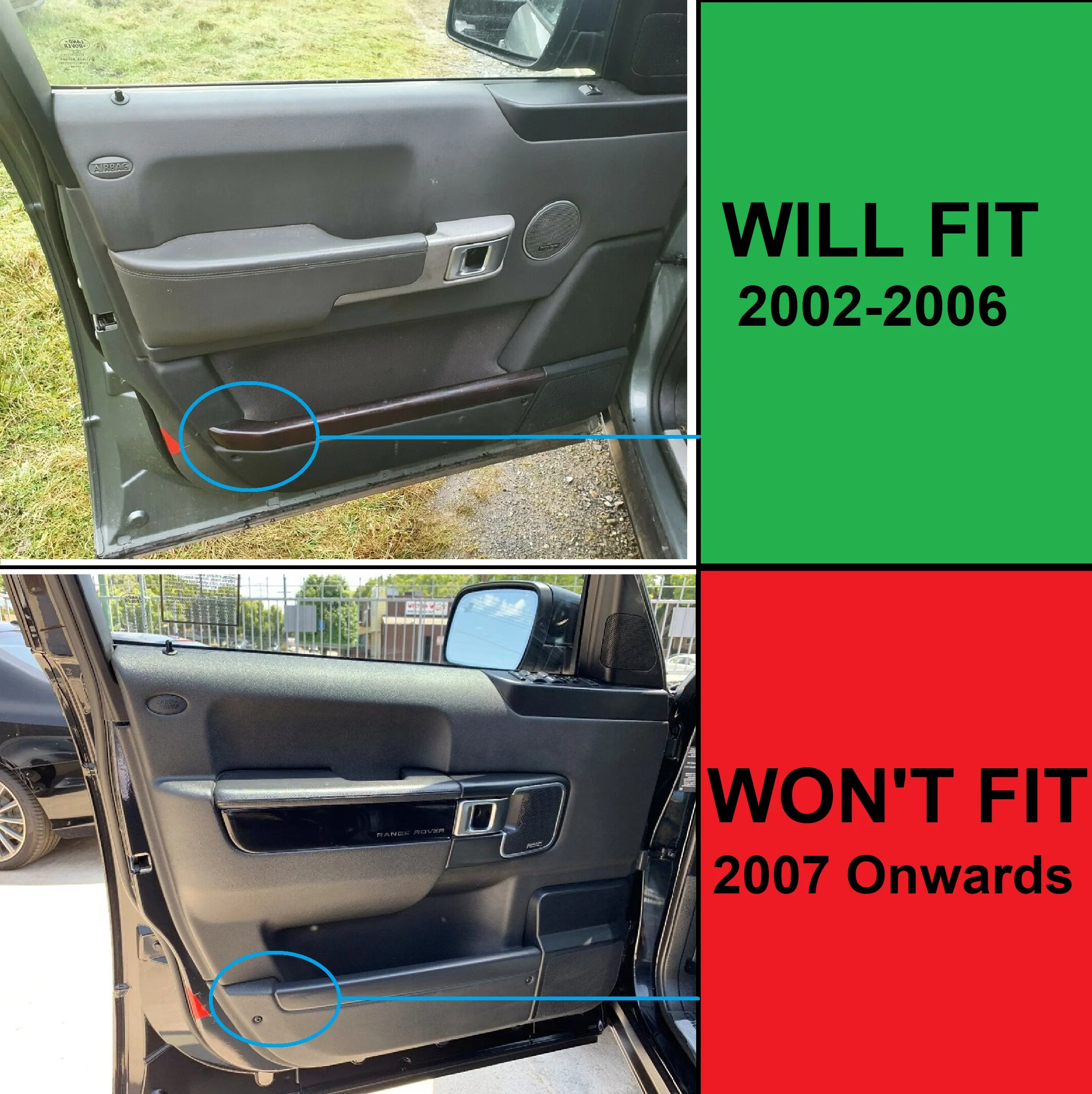 Front Right Door Pocket Capping - Lined Oak for Range Rover L322 - Image 4