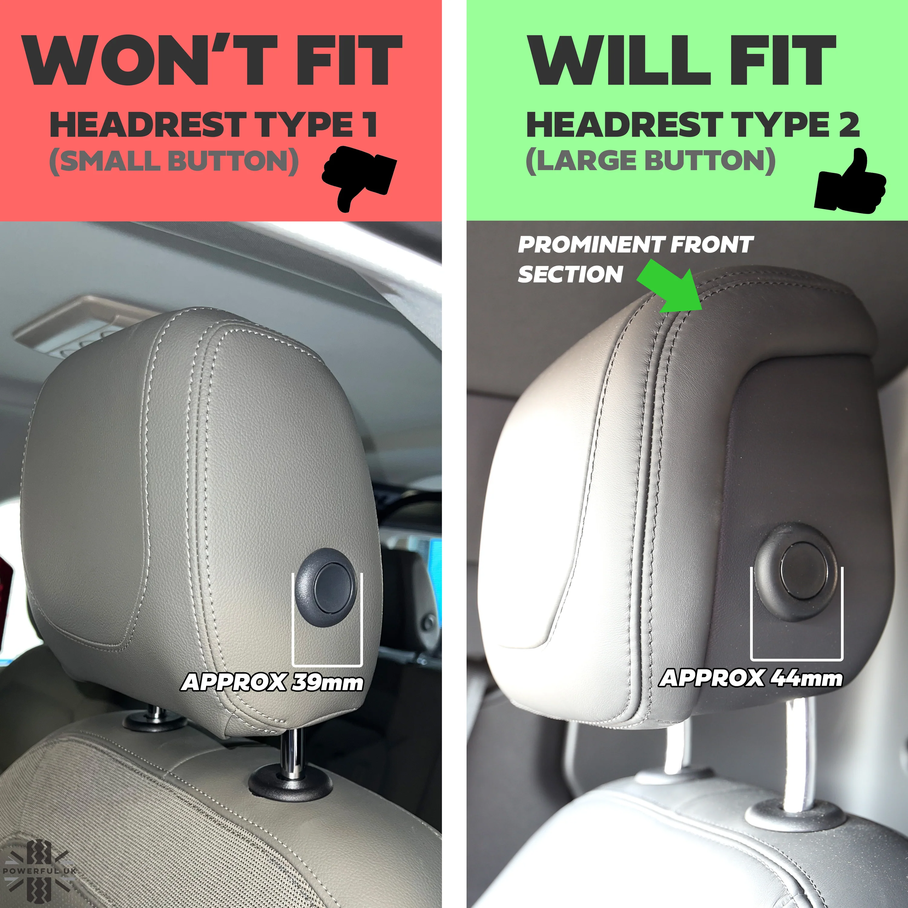Front Seat Headrest Button Covers for Land Rover Defender L663 - LARGE TYPE - Silver - Image 7