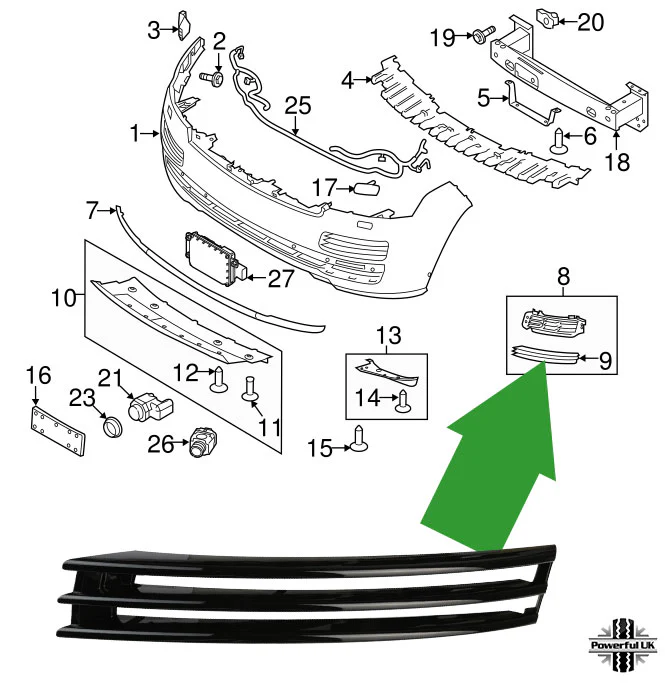 Front Vent Blades - Gloss Black for Range Rover L405 2013-17 - Image 3