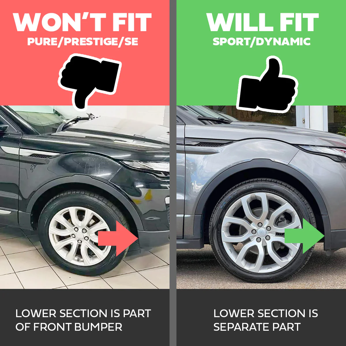 Front Wheel Arch Trim 'Small Section' for Range Rover Evoque 1 (2011-18) - LEFT - Image 8