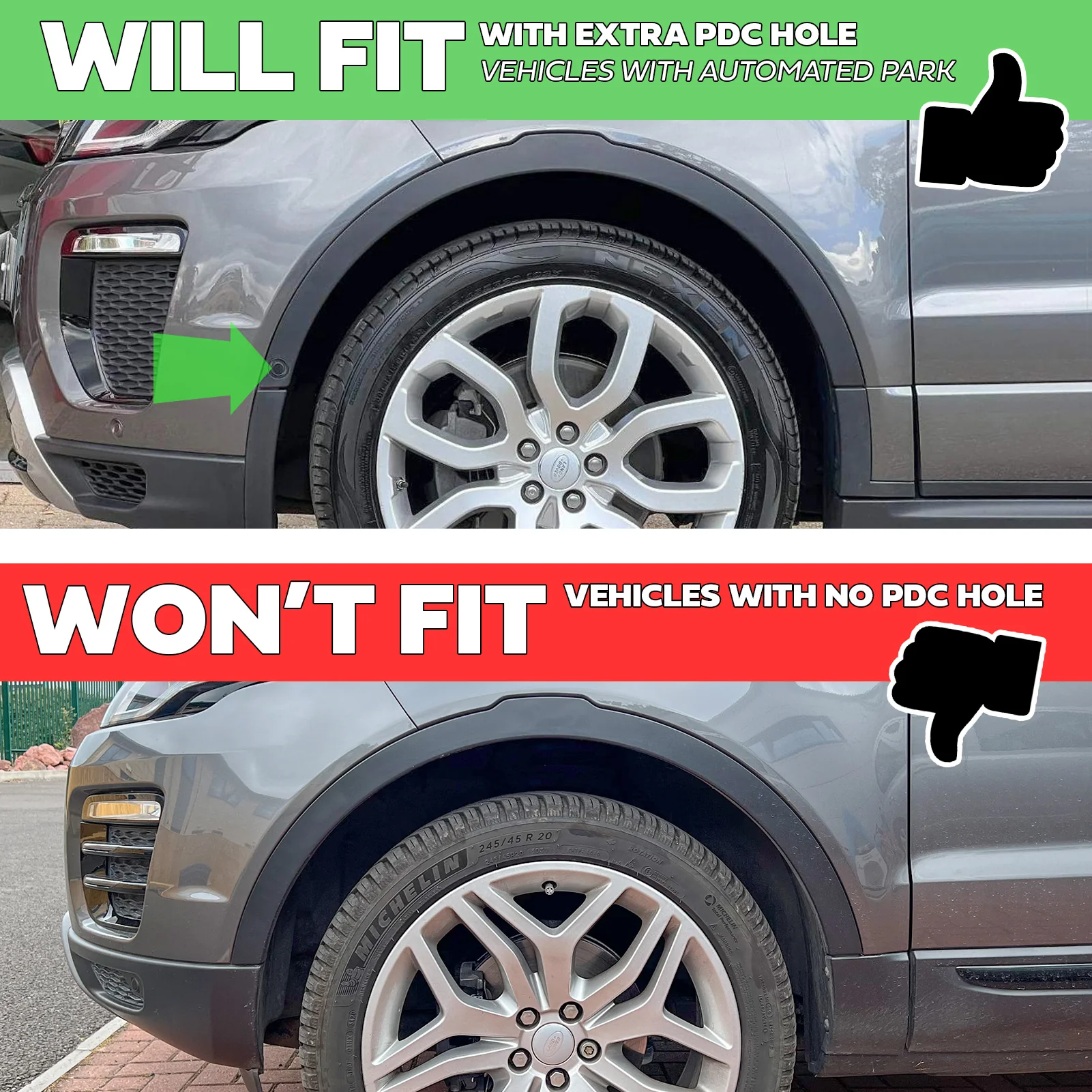 Front Wheel Arch Trim with PDC Hole for Range Rover Evoque 1 (2011-18) - LEFT - Image 4