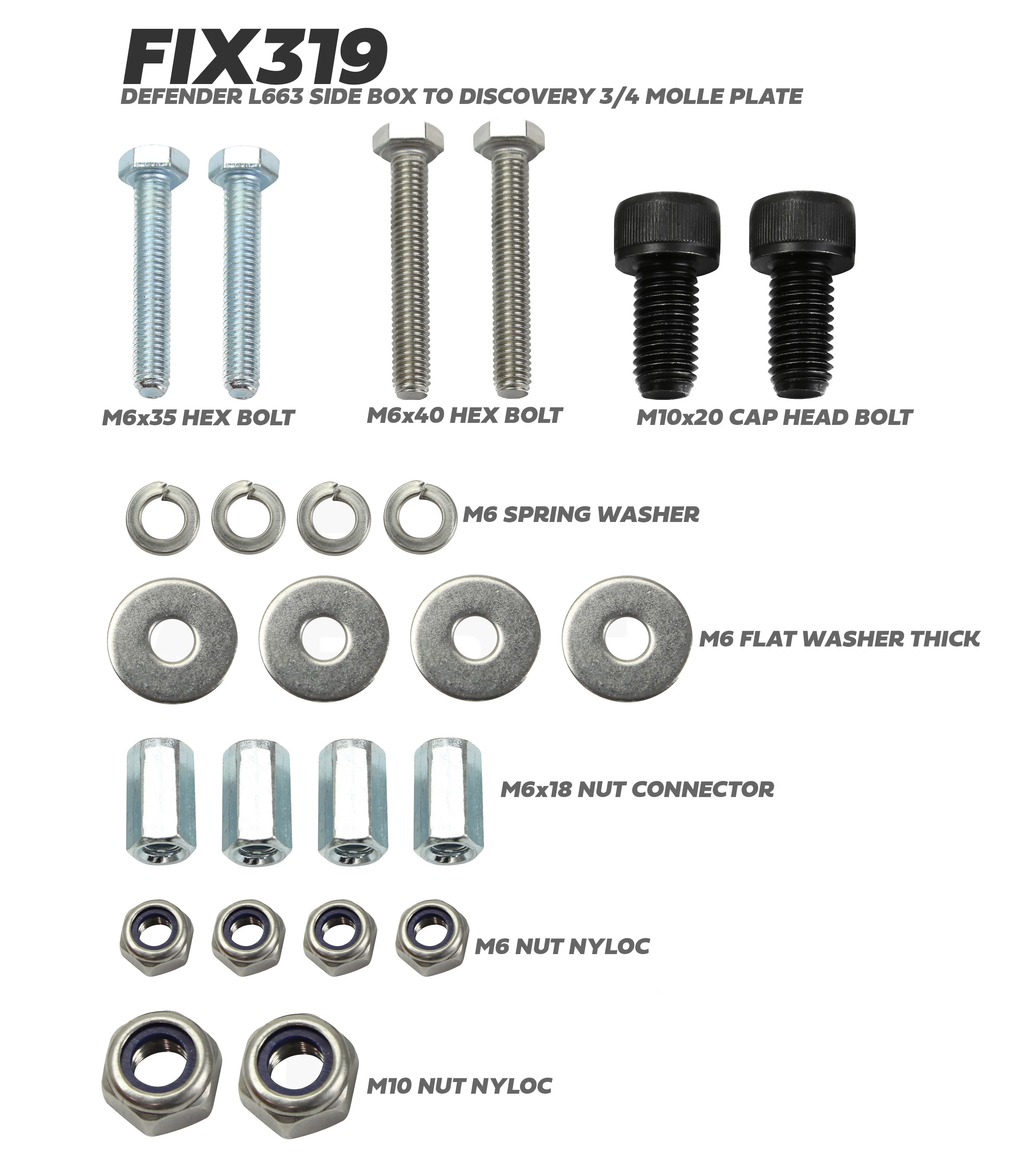 Gear Box to Molle Plate fixing kit for Land Rover Discovery 3/4 - Image 5