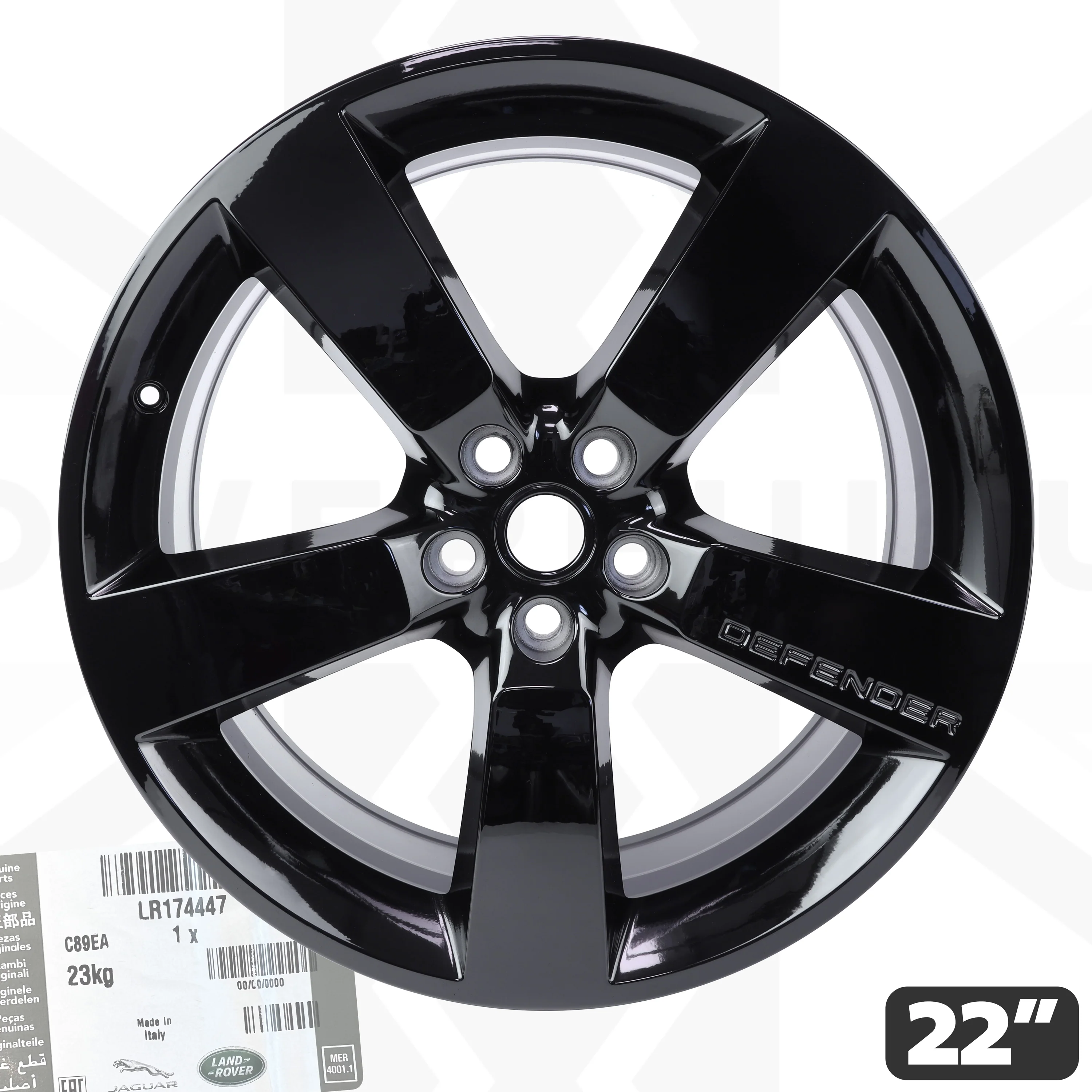 Genuine 22" Alloy Wheel for Land Rover Defender L663 - 5098 in Gloss Black