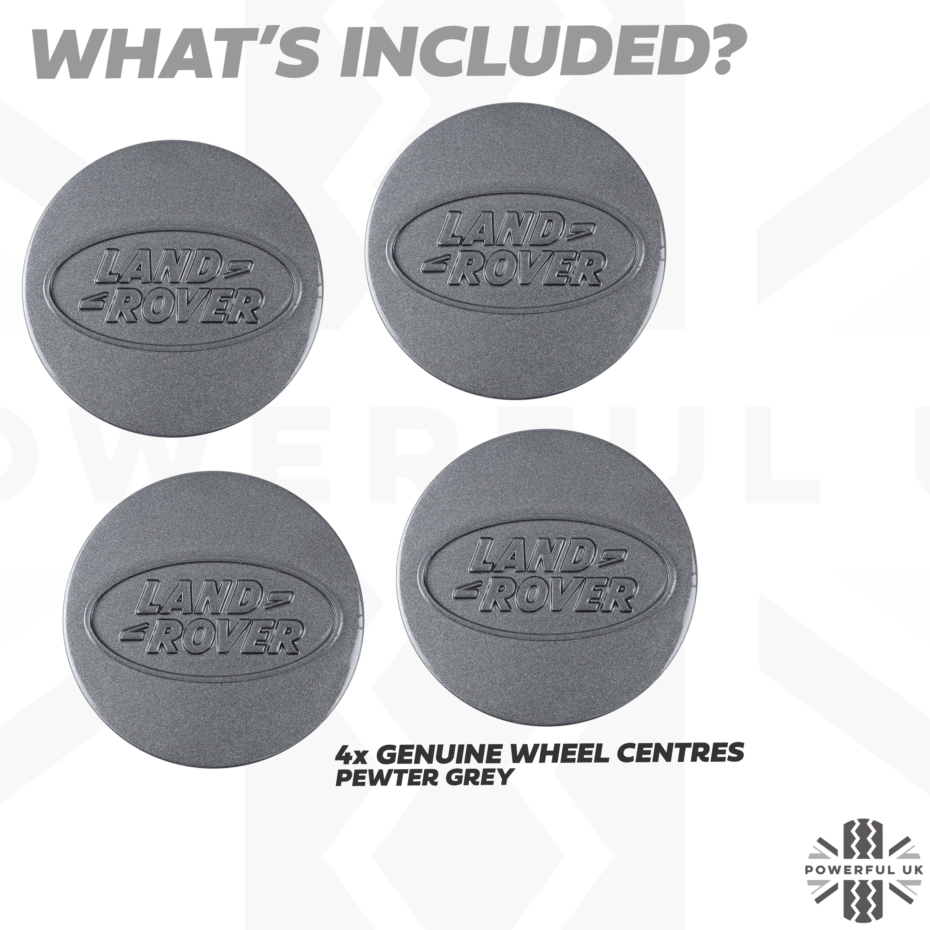 Genuine 4x Alloy Wheel Centre Caps for Land Rover Discovery 1 - Pewter Grey - Image 3