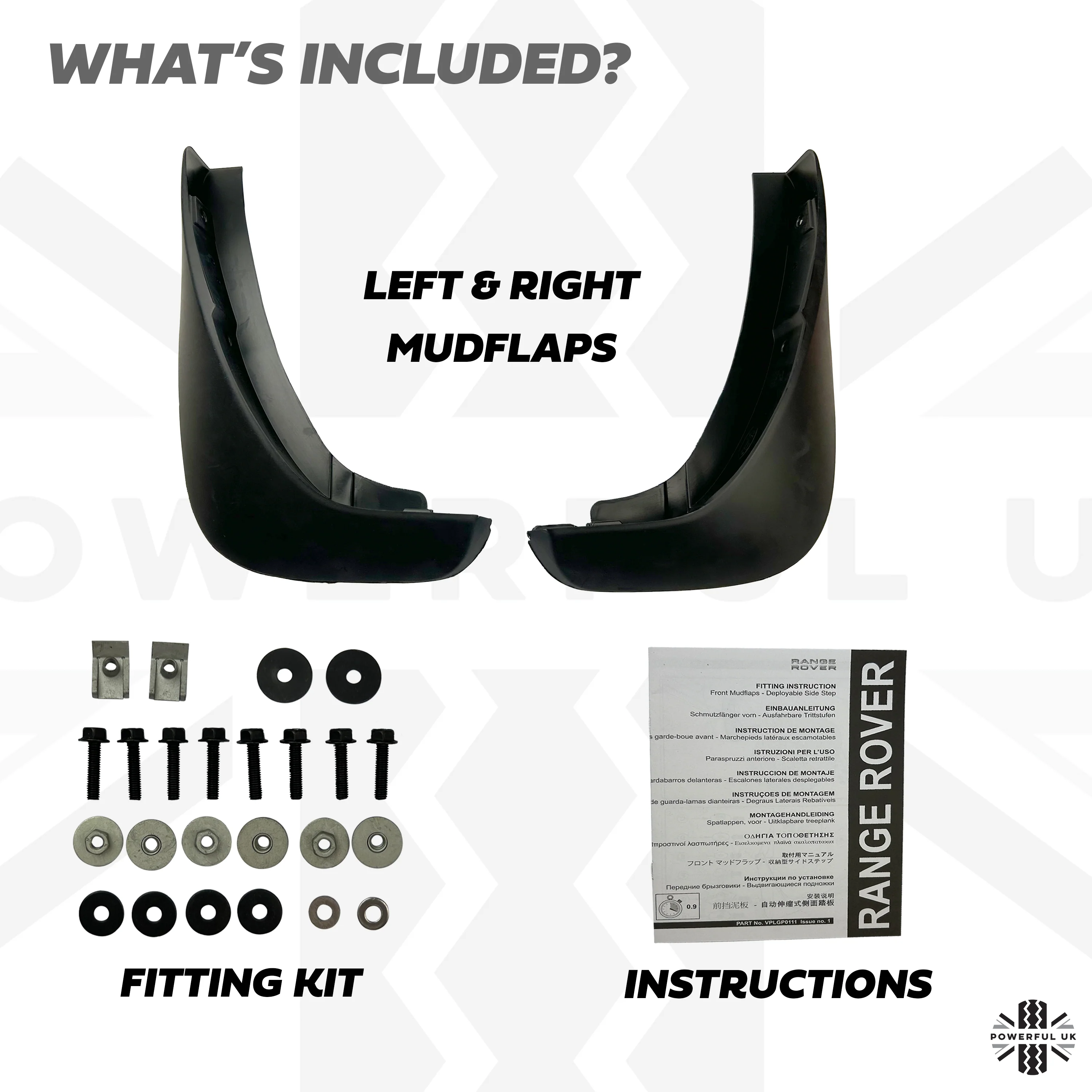 Genuine Front Mudflaps for Range Rover L405 with Deployable Side Steps - Image 2