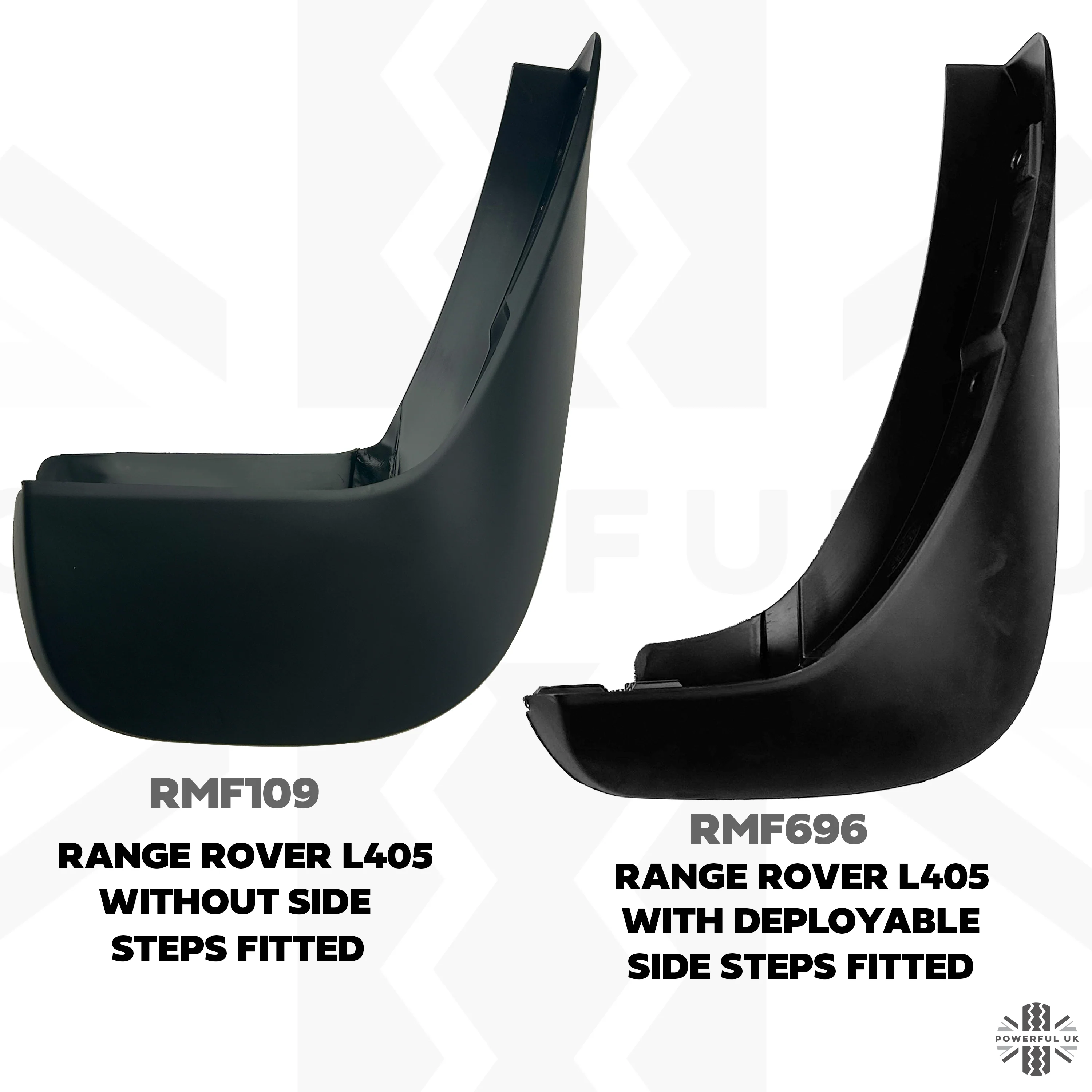 Genuine Front Mudflaps for Range Rover L405 with Deployable Side Steps - Image 3