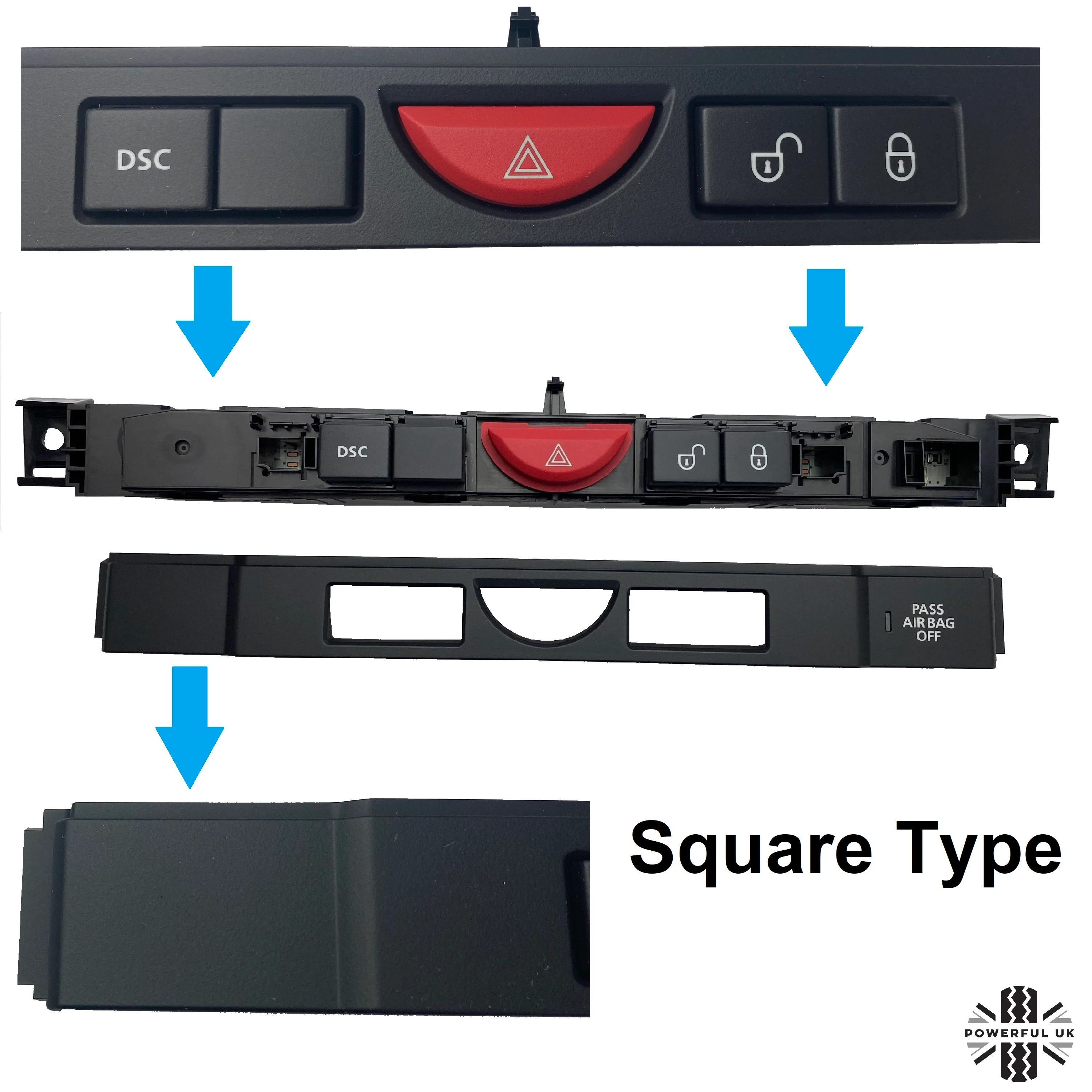 Genuine Hazard Warning Switch Panel for Land Rover Discovery 3 - Image 2