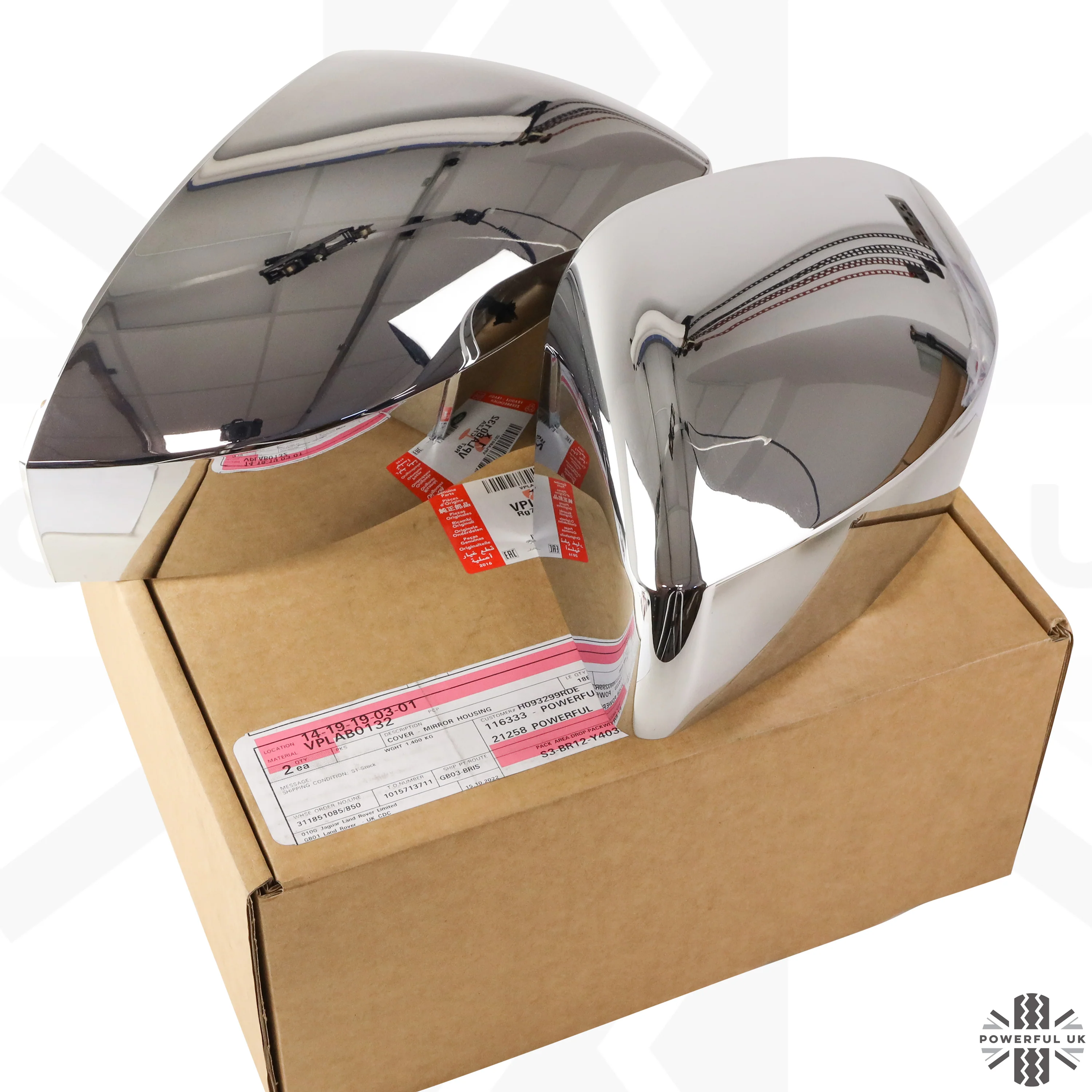 Genuine Mirror Covers - Top Half Caps for Land Rover Discovery 5 - Chrome - Image 2