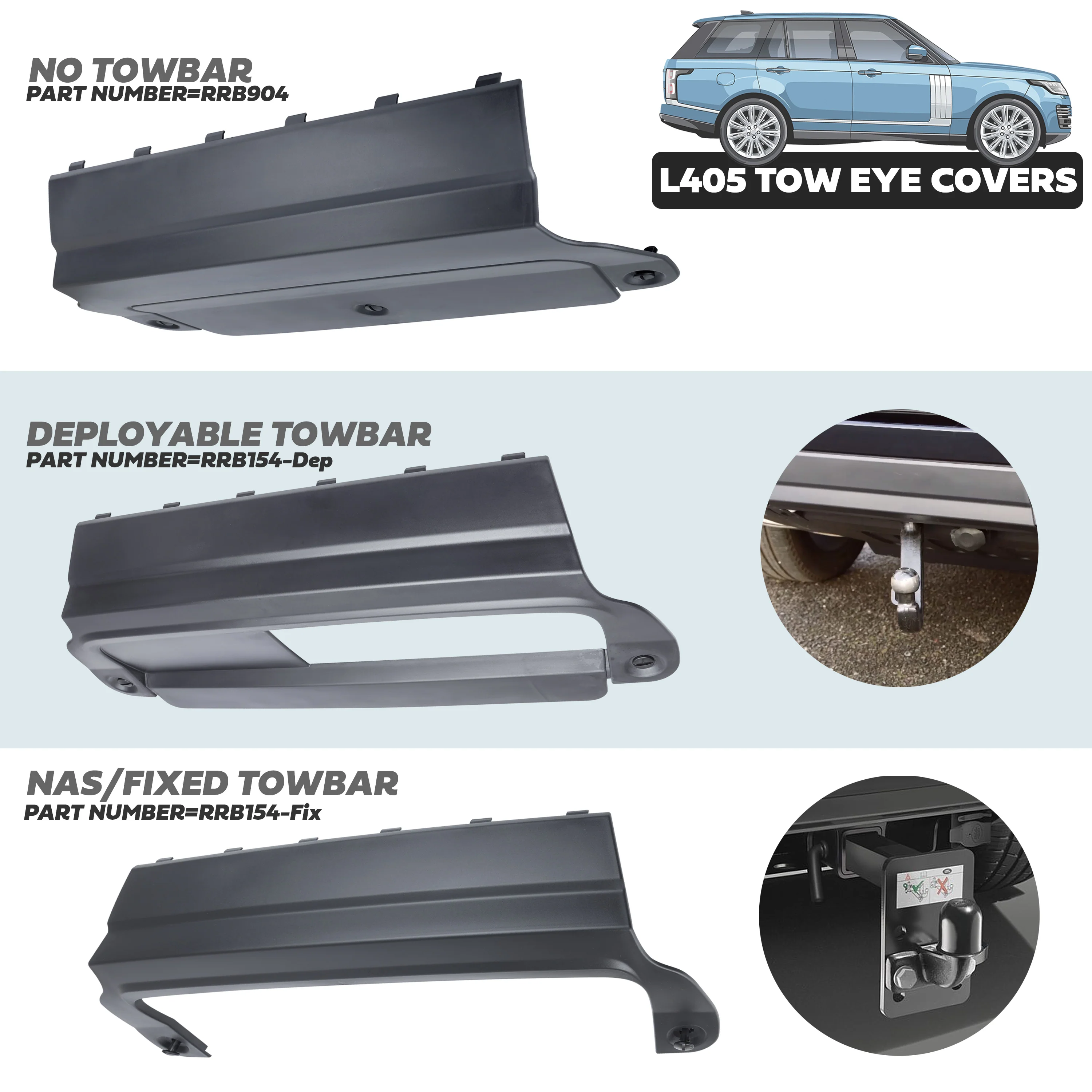 Genuine Rear Tow Eye Cover for Range Rover L405 - for Deployable Towbar - Image 9