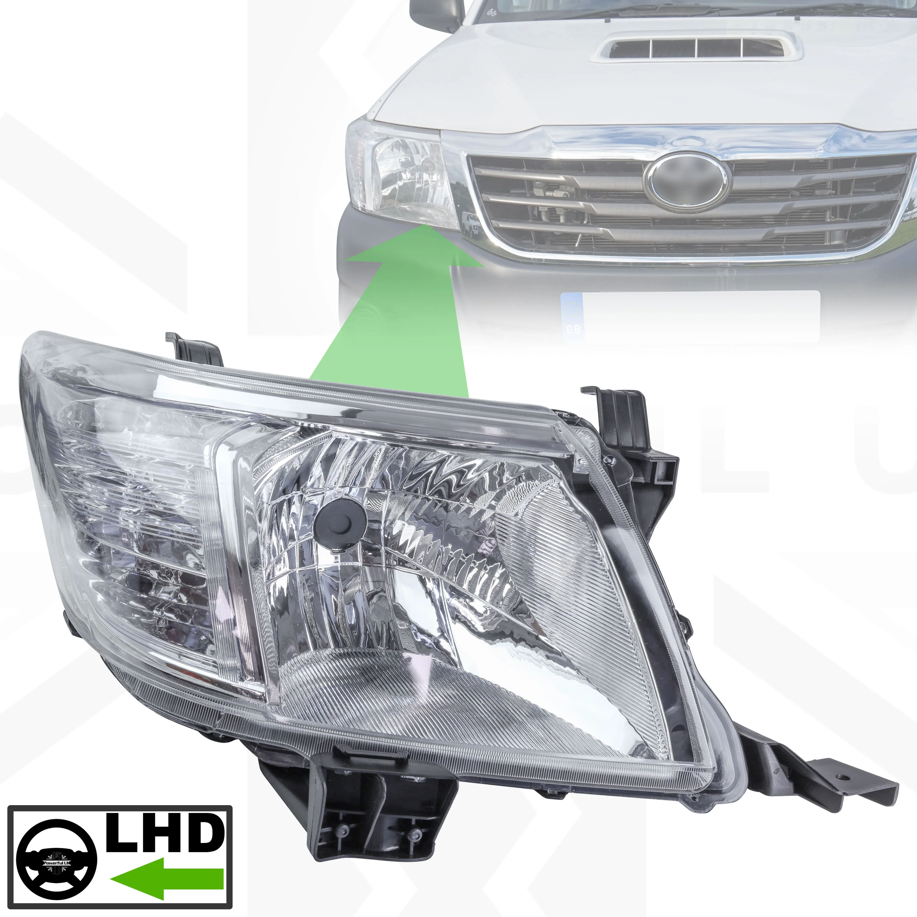 Headlight Assembly (Left Hand Drive) for Toyota Hilux Mk7 2011-15 - Right - Image 10