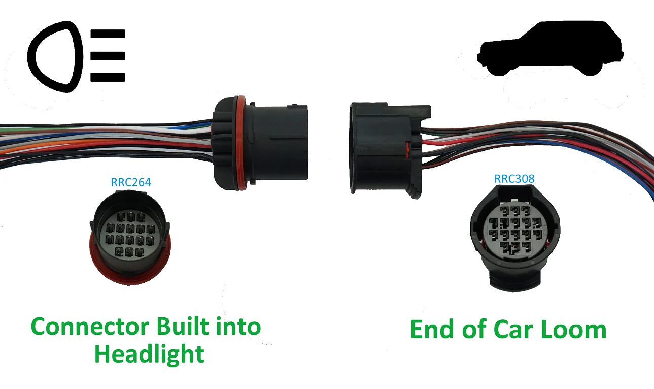 Headlight connectors 16 way - Headlight side for Land Rover Freelander 2 - Image 4