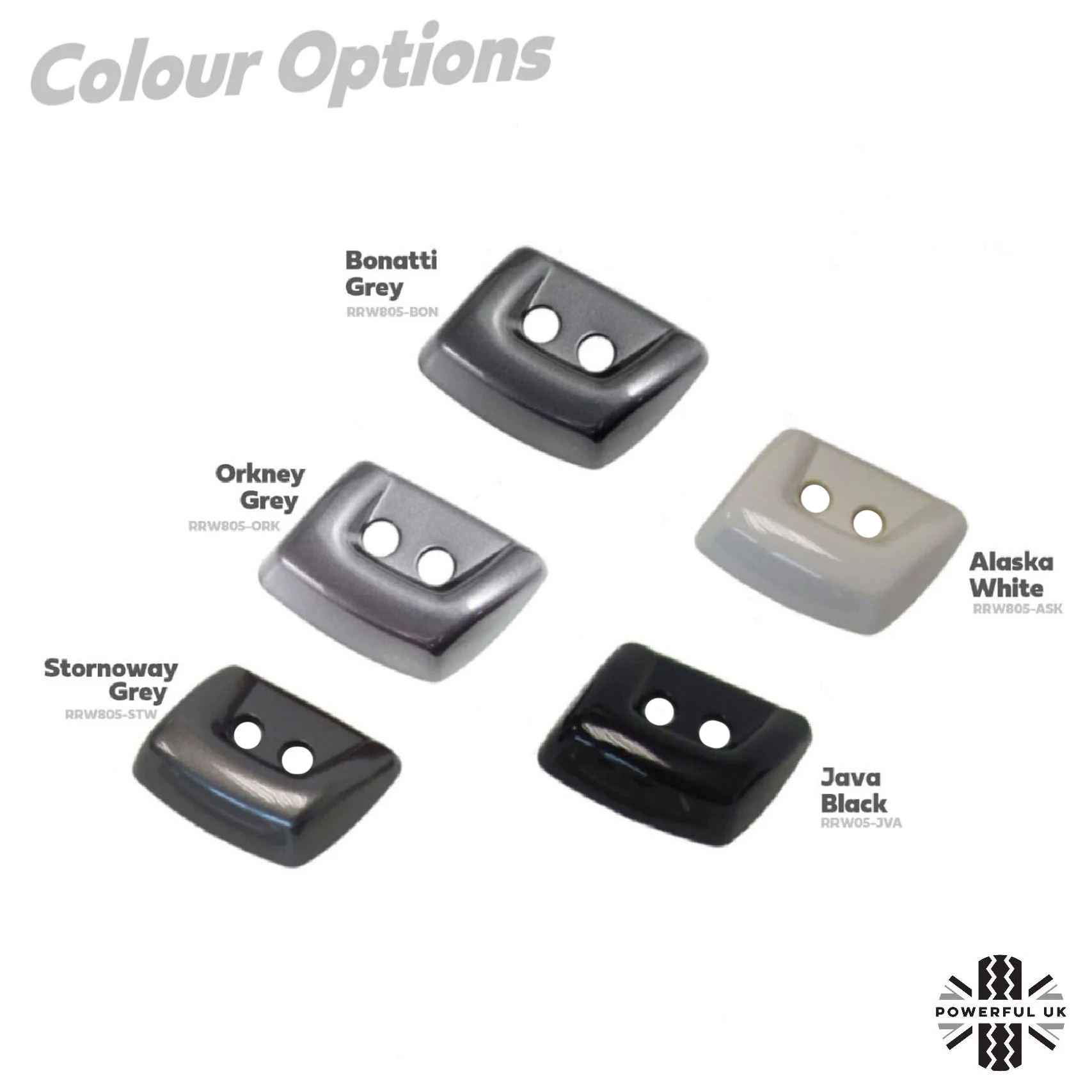 Headlight Washer Jet Covers in Orkney Grey for Land Rover Discovery 3 LR3 [LRC949] - Image 4