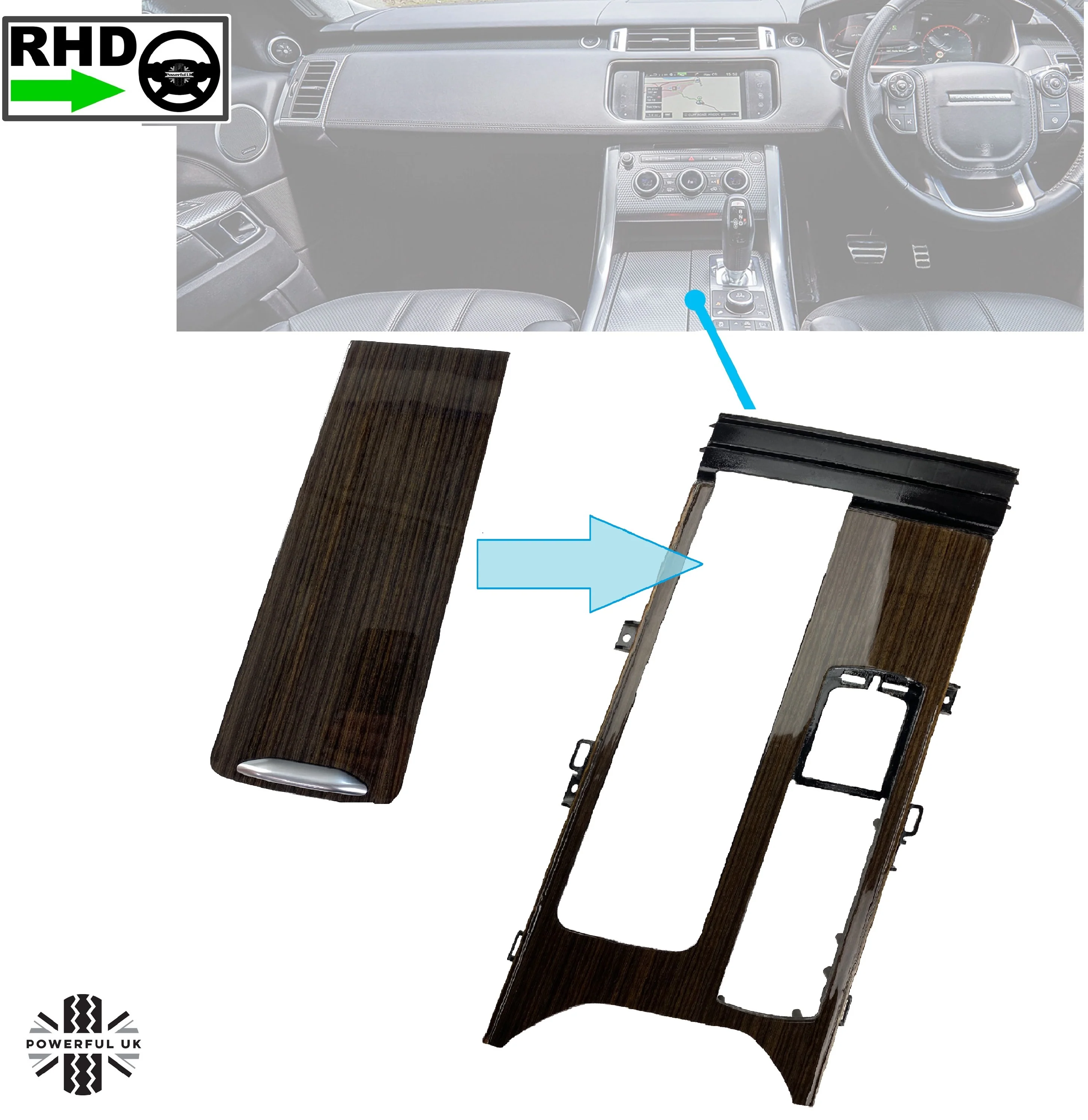 Interior Trim Kit - Zebrano Wood - RHD for Range Rover Sport L494 (2014-17) - Image 3