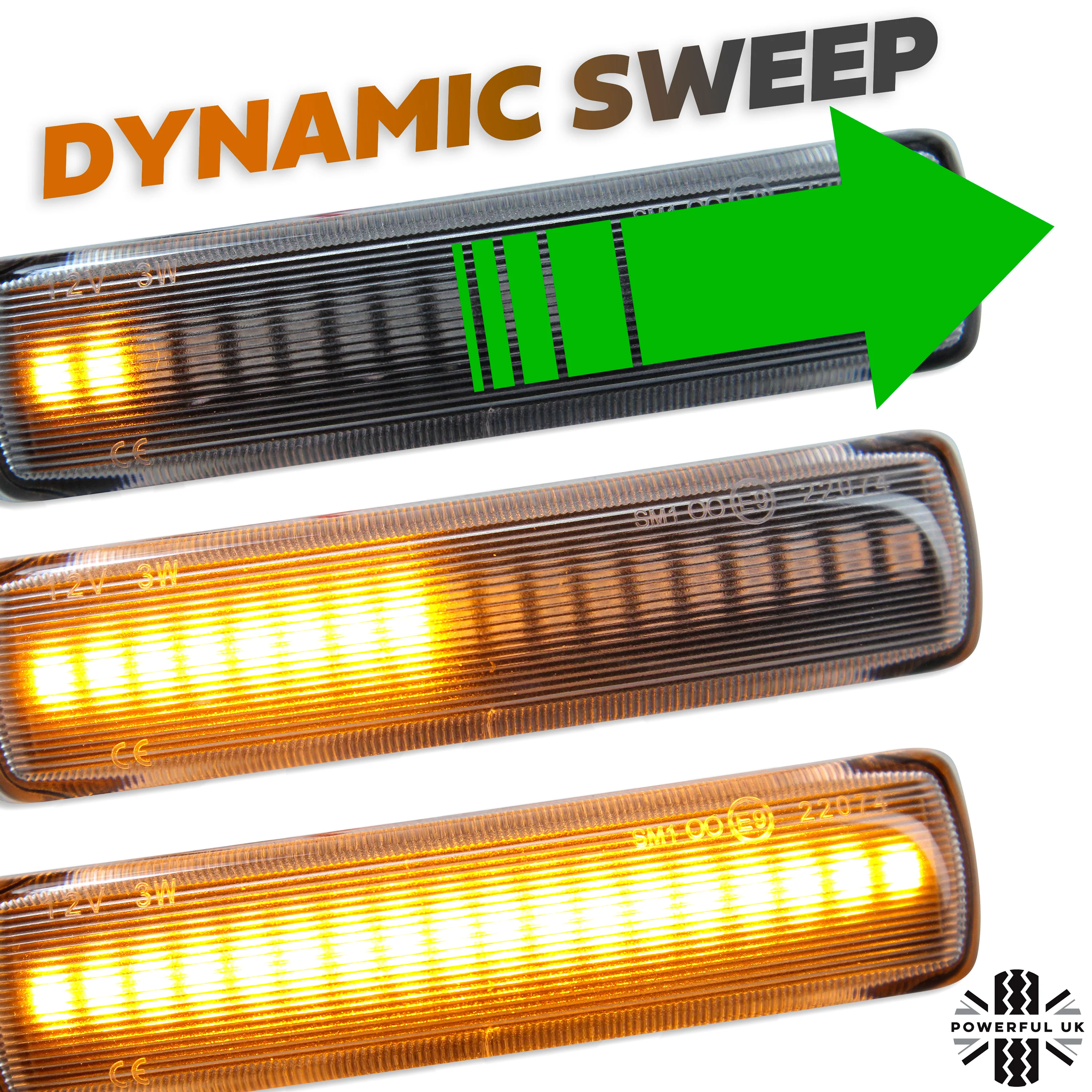 LED Dynamic Sweep Side Repeaters for Land Rover Freelander 2 (Pair) - Clear - Image 3