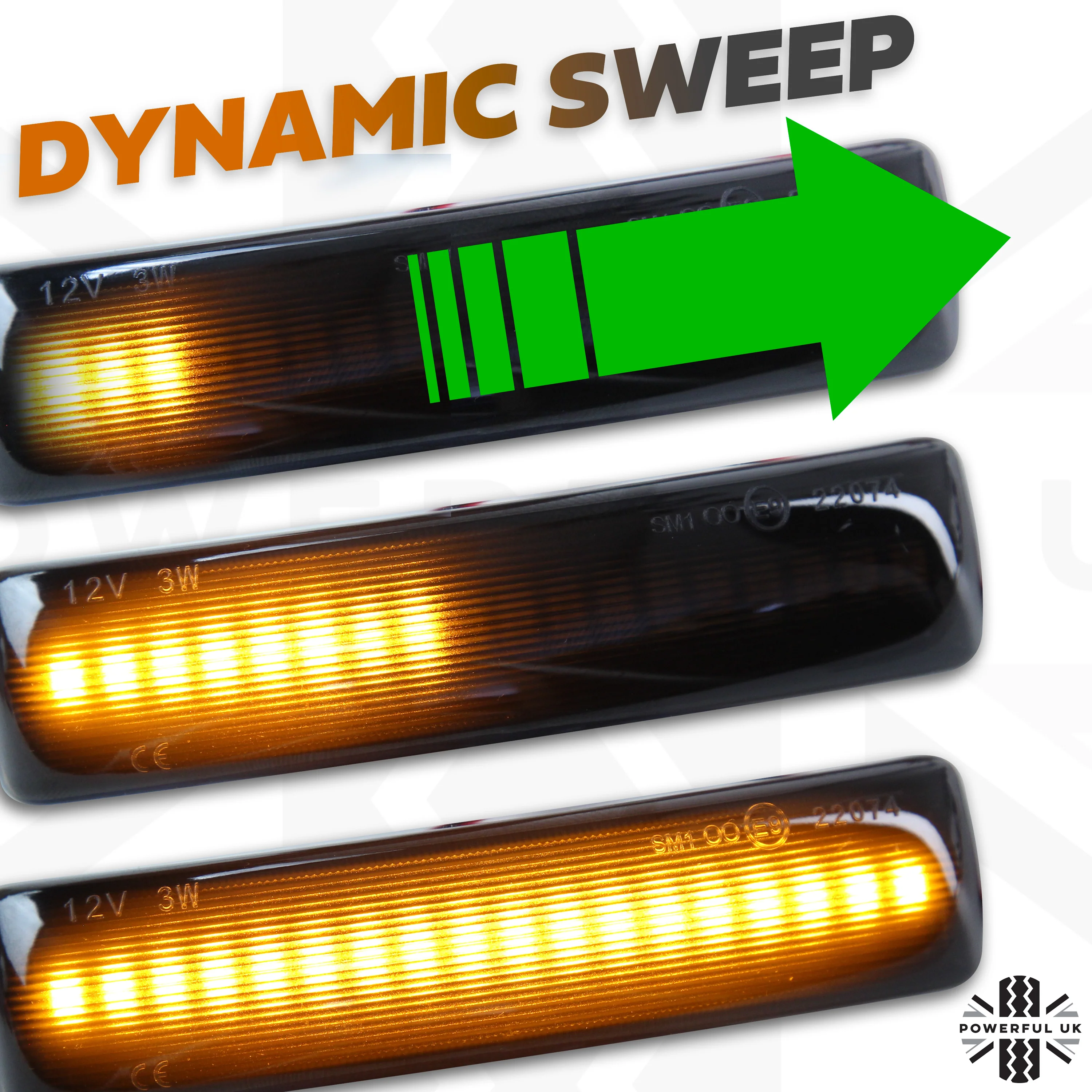 LED Dynamic Sweep Side Repeaters for Land Rover Freelander 2 (Pair) - Smoked - Image 6