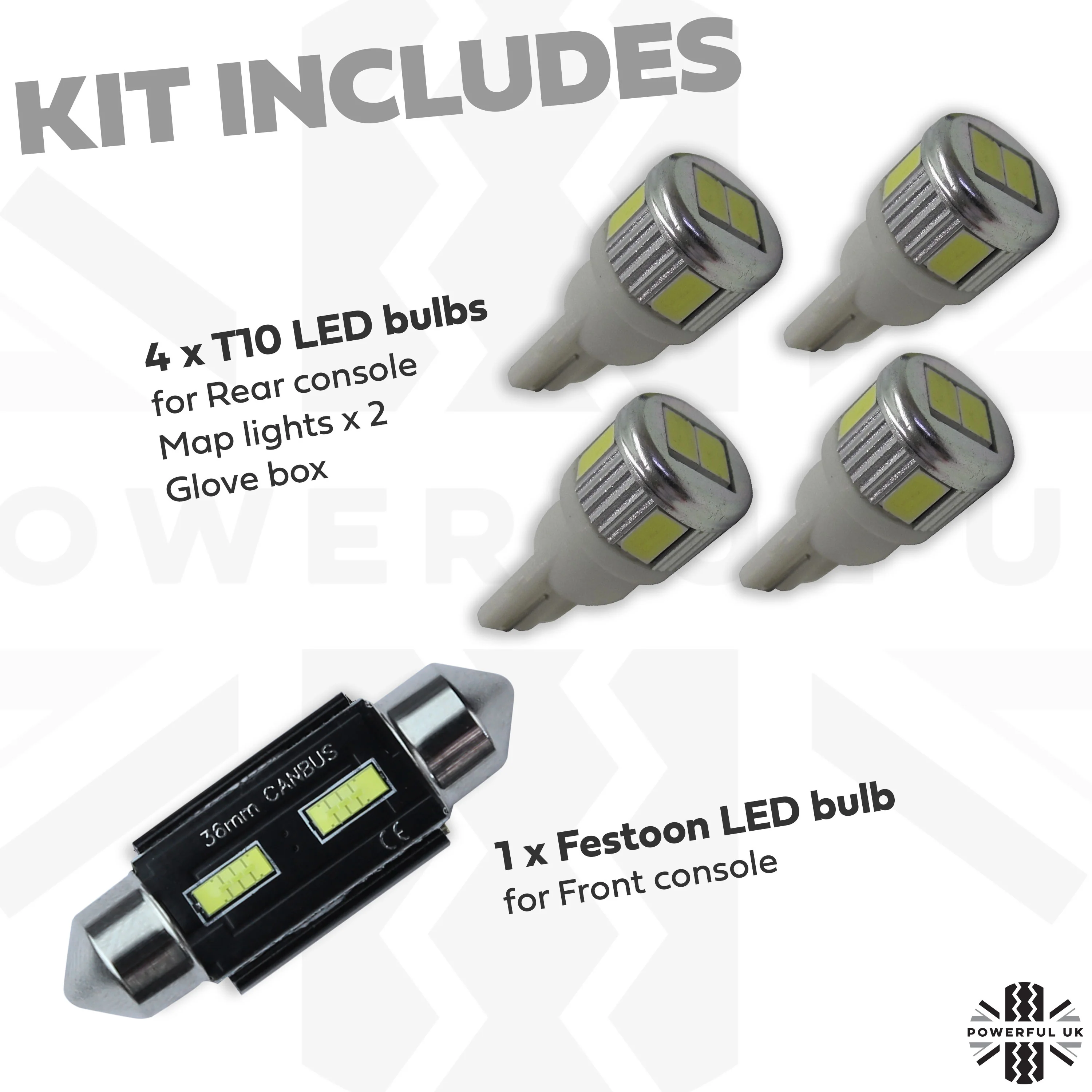 LED Interior Light Upgrade Kit for Ford Ranger 2012 on - Image 2