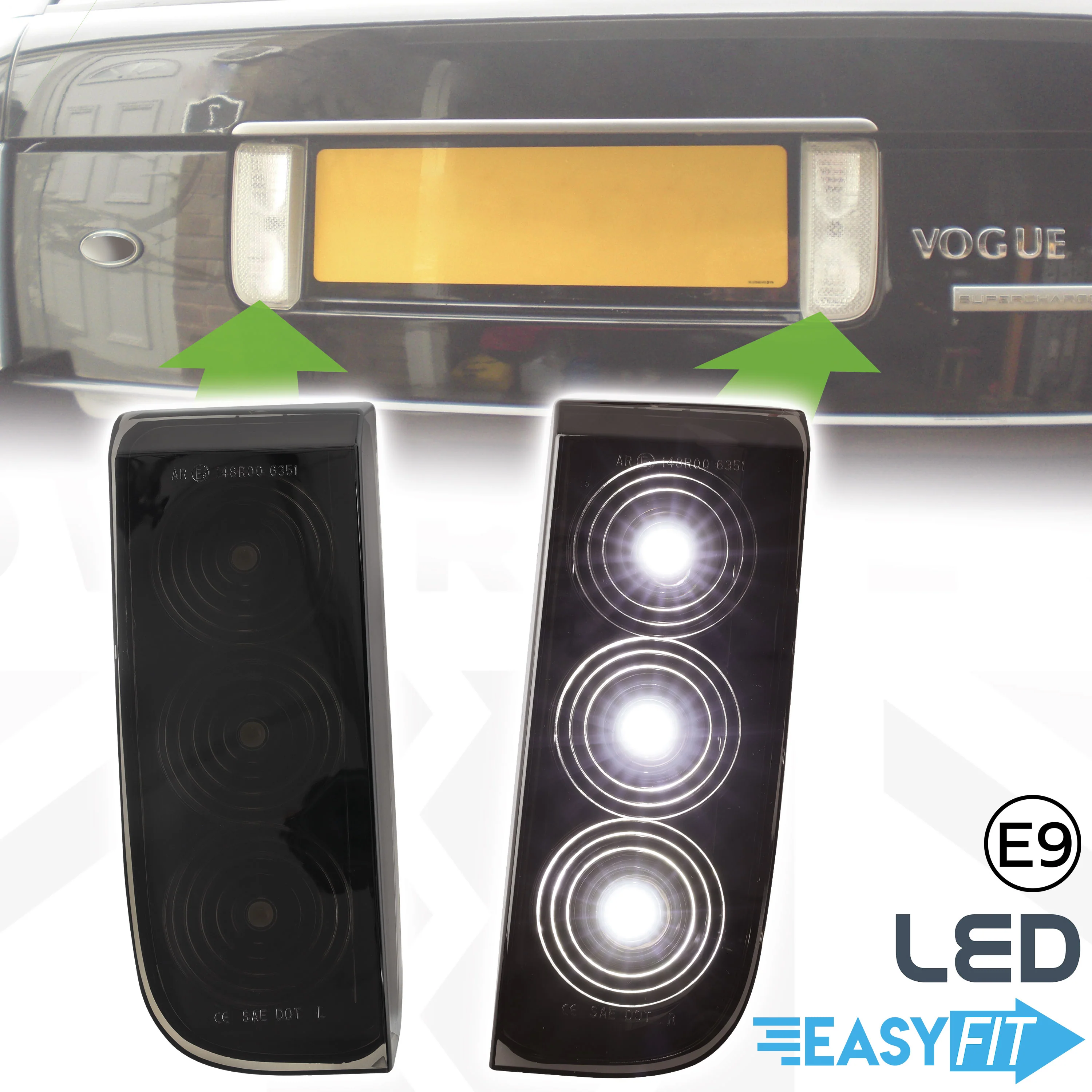 LED Reverse Light Assemblies (Pair) for Range Rover L322 - Smoked Lens - Image 11