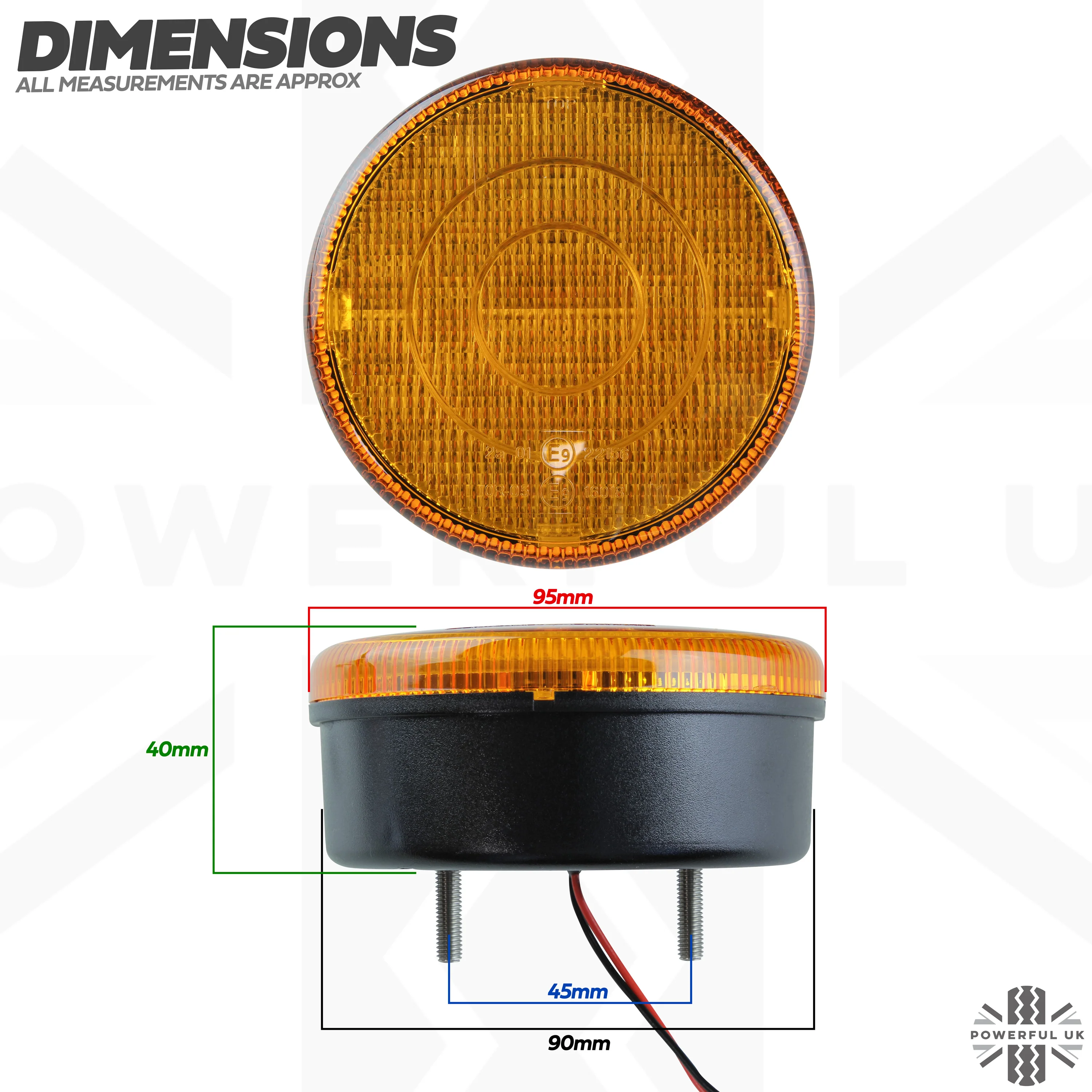 LED Round 3in1 Indicator/Stop/Tail Lights 90/95mm - PAIR - Image 7