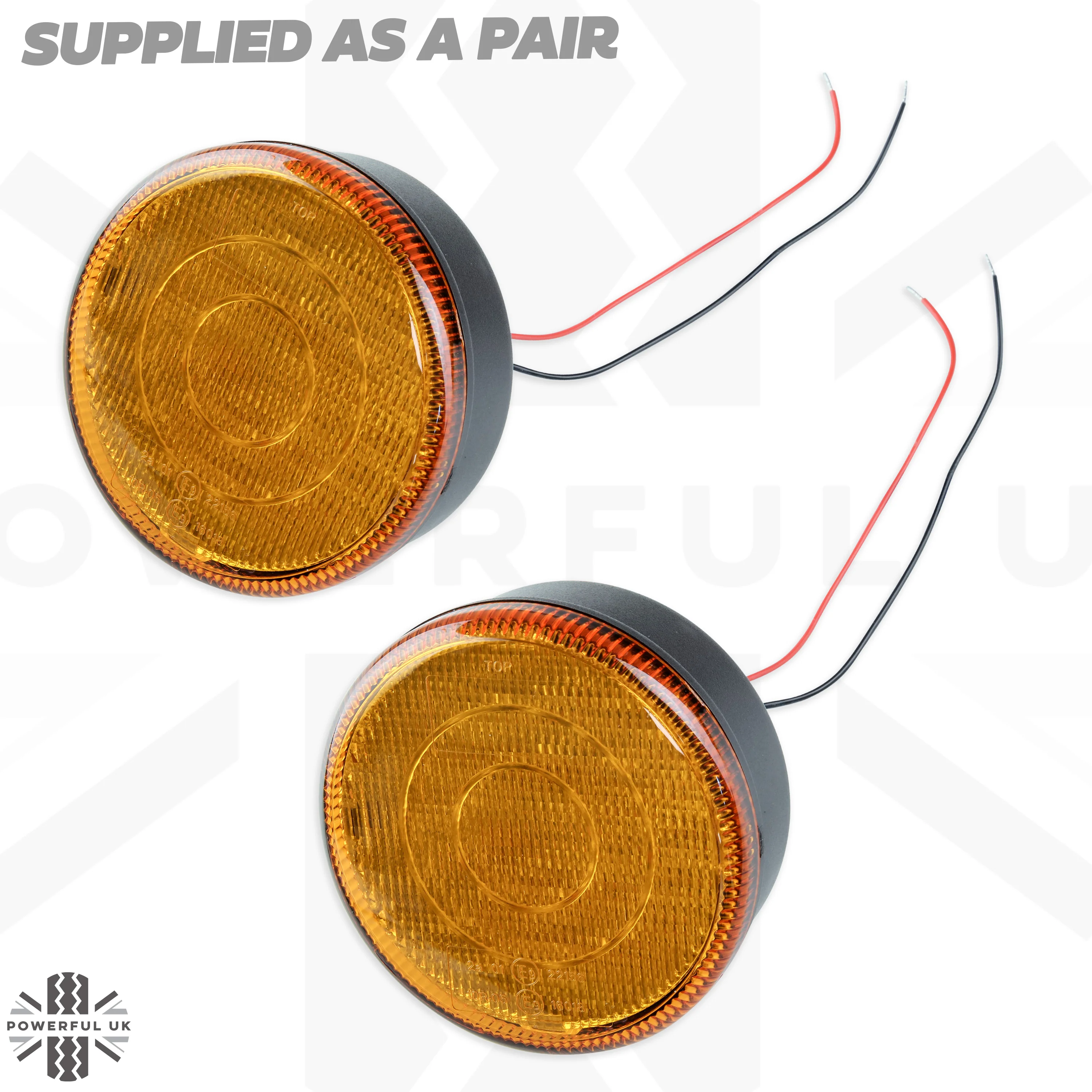 LED Round Indicator Lights 90/95mm - Pair - Image 2