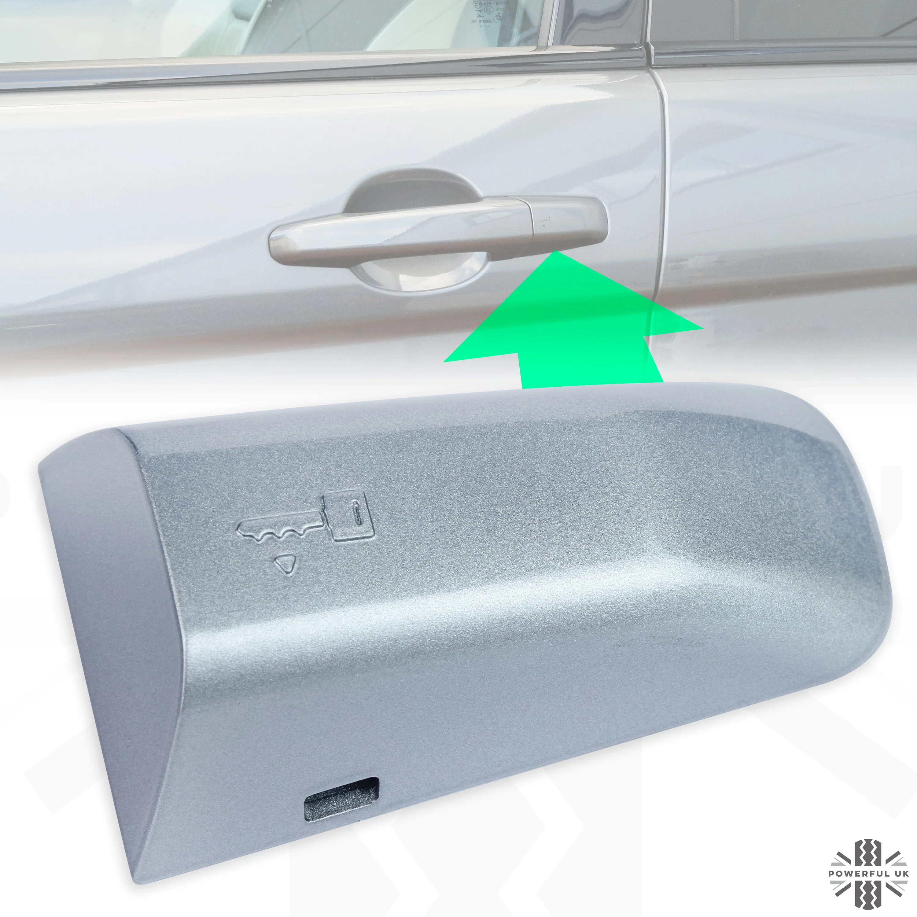 LEFT Door Handle Key Piece for Land Rover Discovery 5 - Indus Silver
