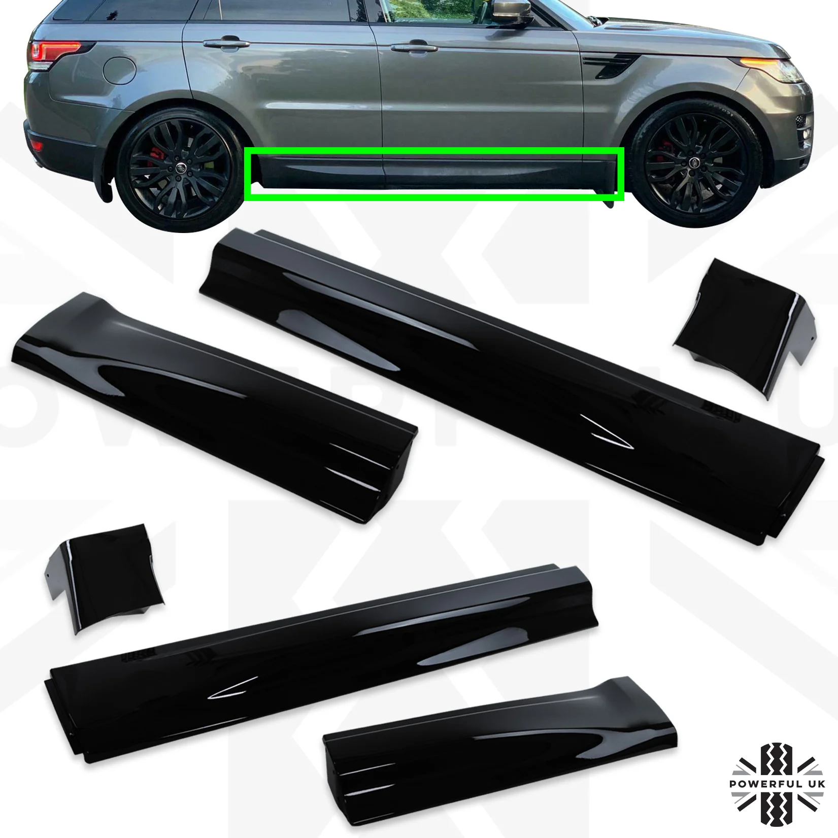 Lower Door Mouldings for Range Rover Sport L494 - Gloss Black