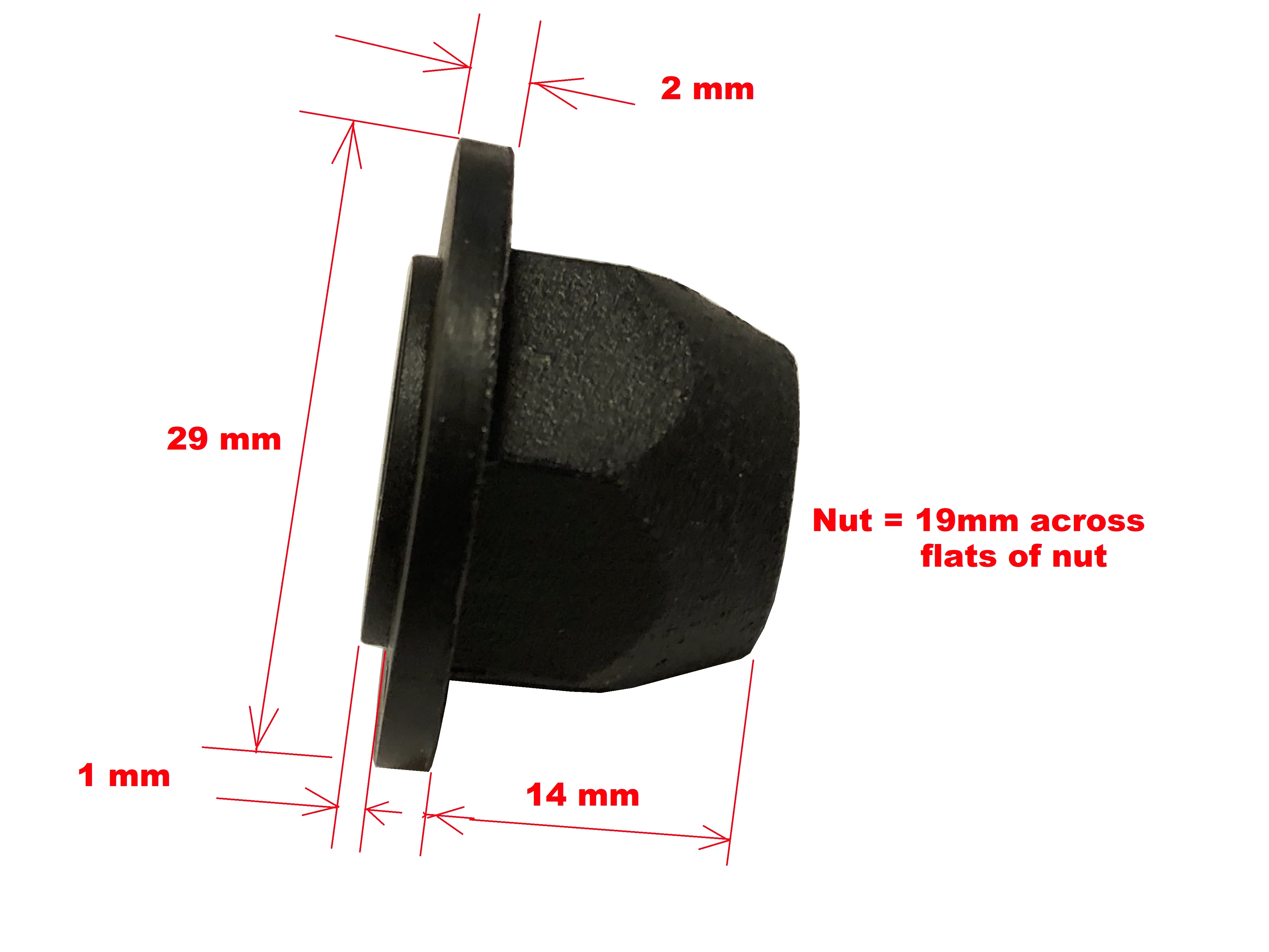 M12 Plastic Dome Nut - Pack of 10 - Image 3