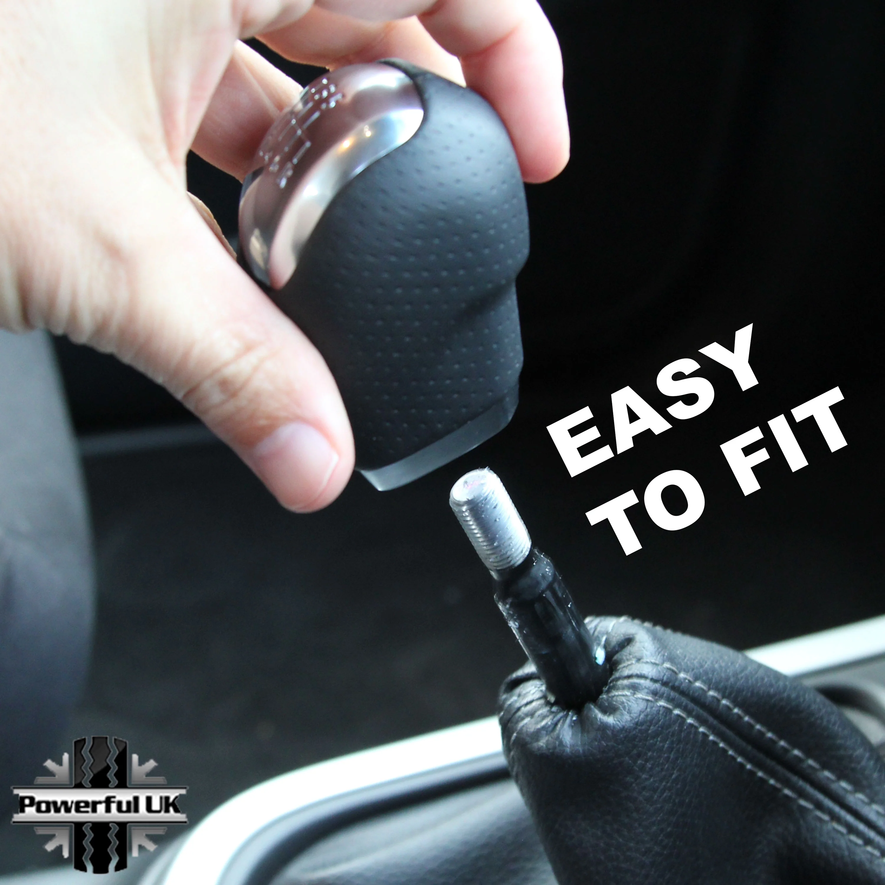 Manual Gear Knob - 6 Speed - Smooth Leather & Alloy for Nissan Navara NP300 - Image 4
