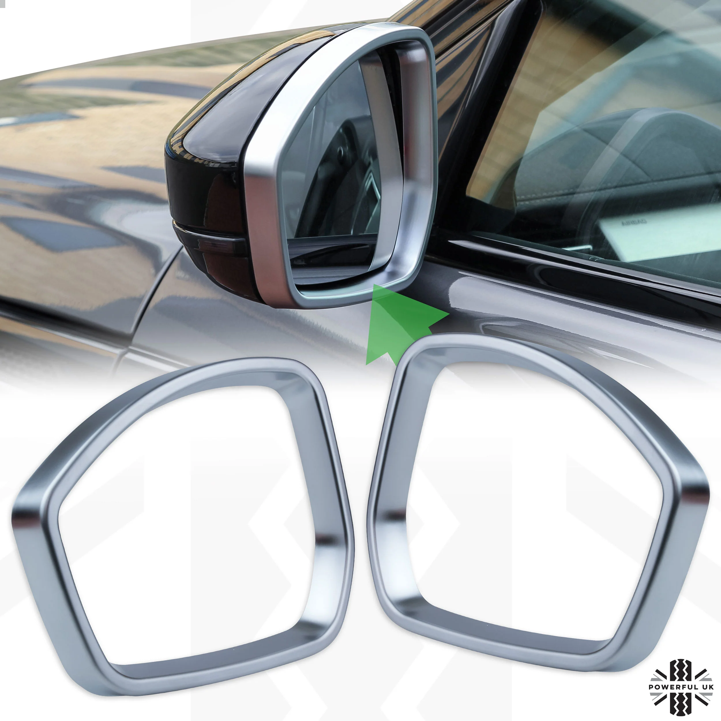 Mirror Surround Trims for Range Rover Velar - Silver - Image 7
