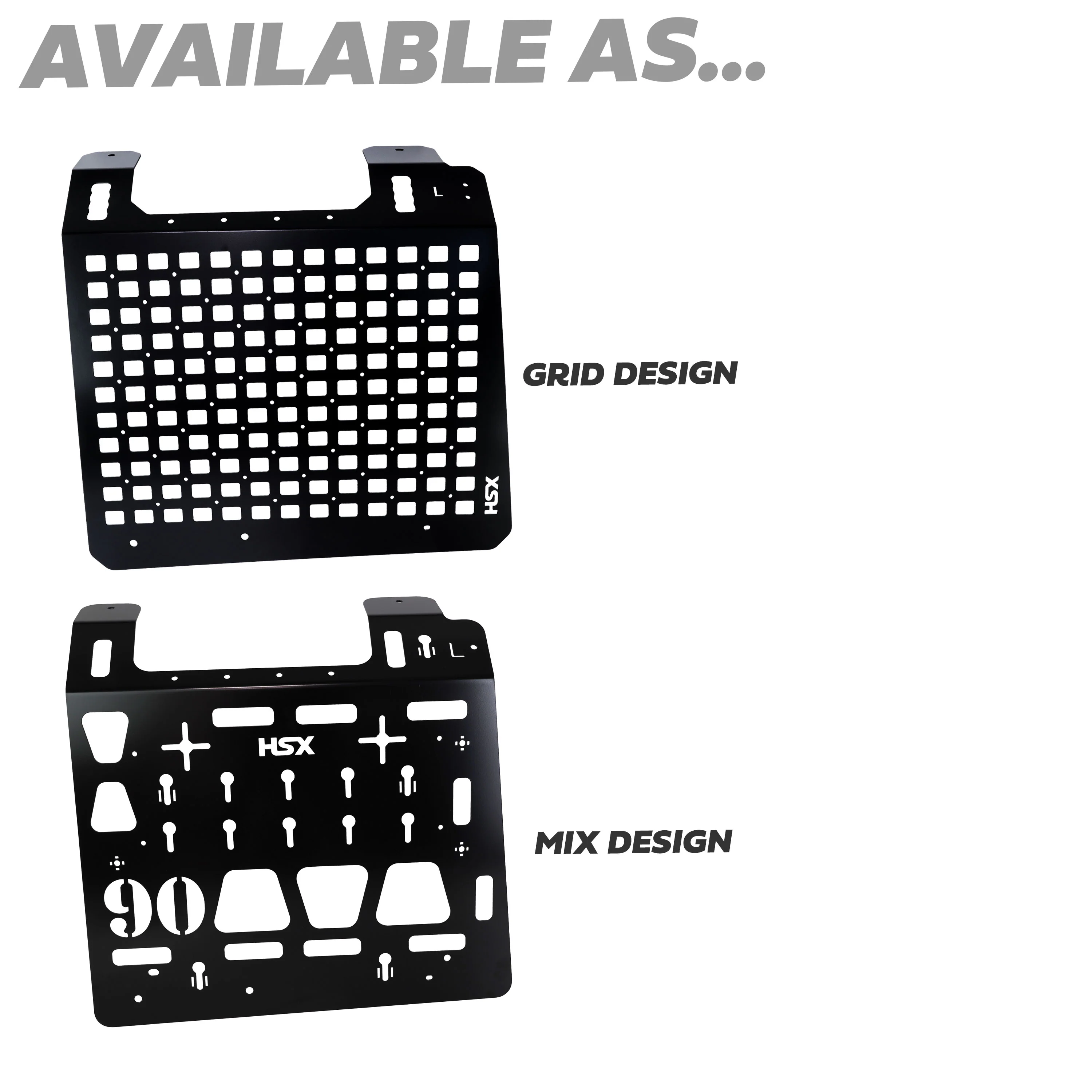 Molle Plate Kit - Black - Grid Design - PAIR - for Land Rover Defender L663 (90 Model) - Image 7