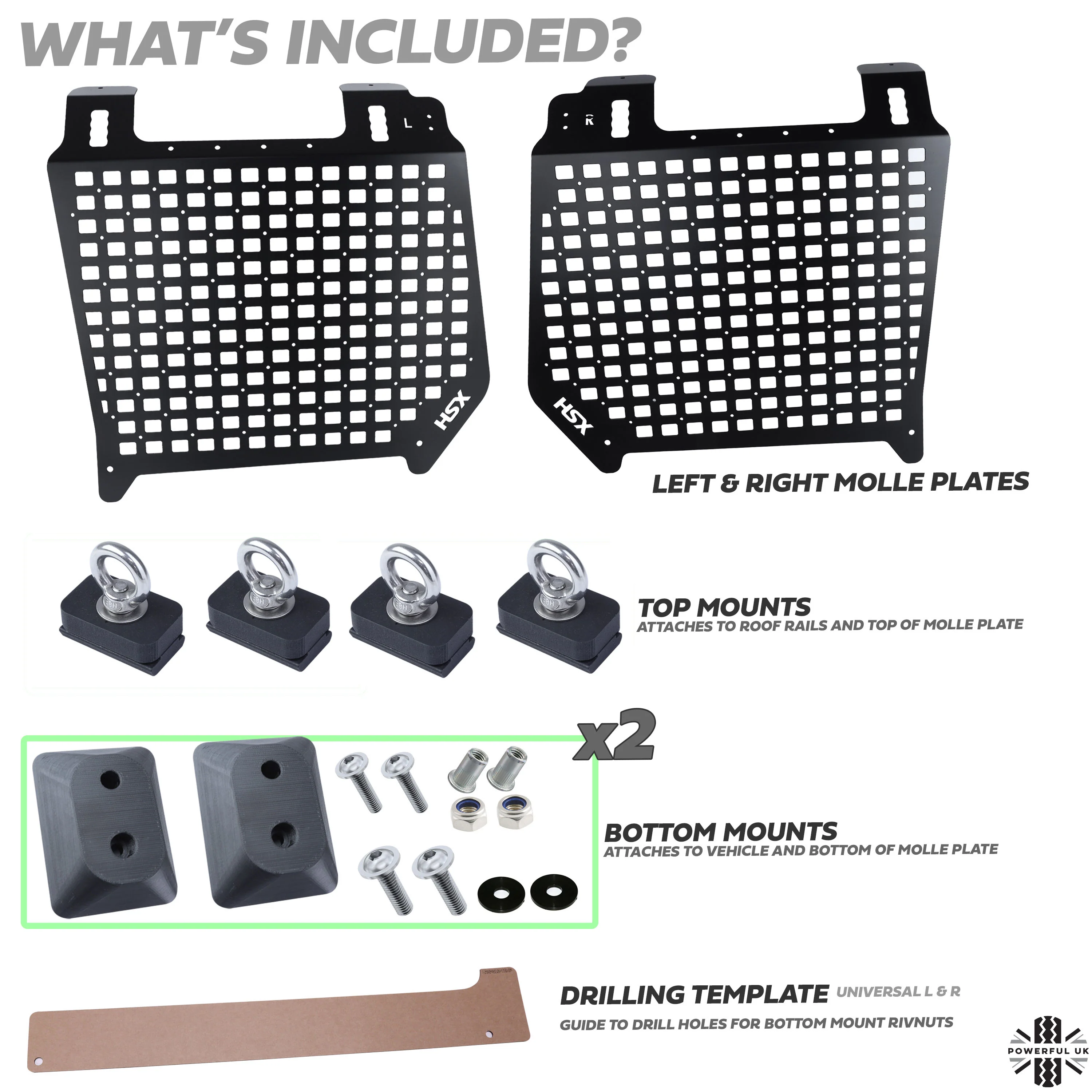Molle Plate Kit - Grid Design - PAIR - for Land Rover Discovery 3/4 - Image 3