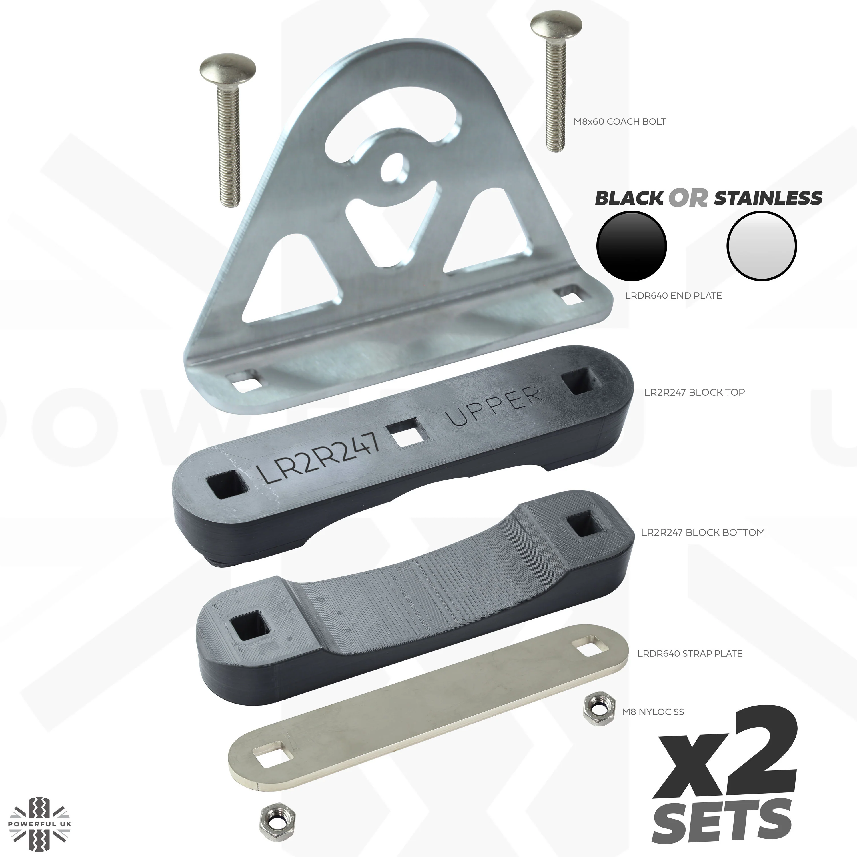 Mount Clamp Kit for the Land Rover Freelander 2 Aftermarket Cross Bars - Kit D (Stainless) - Image 4