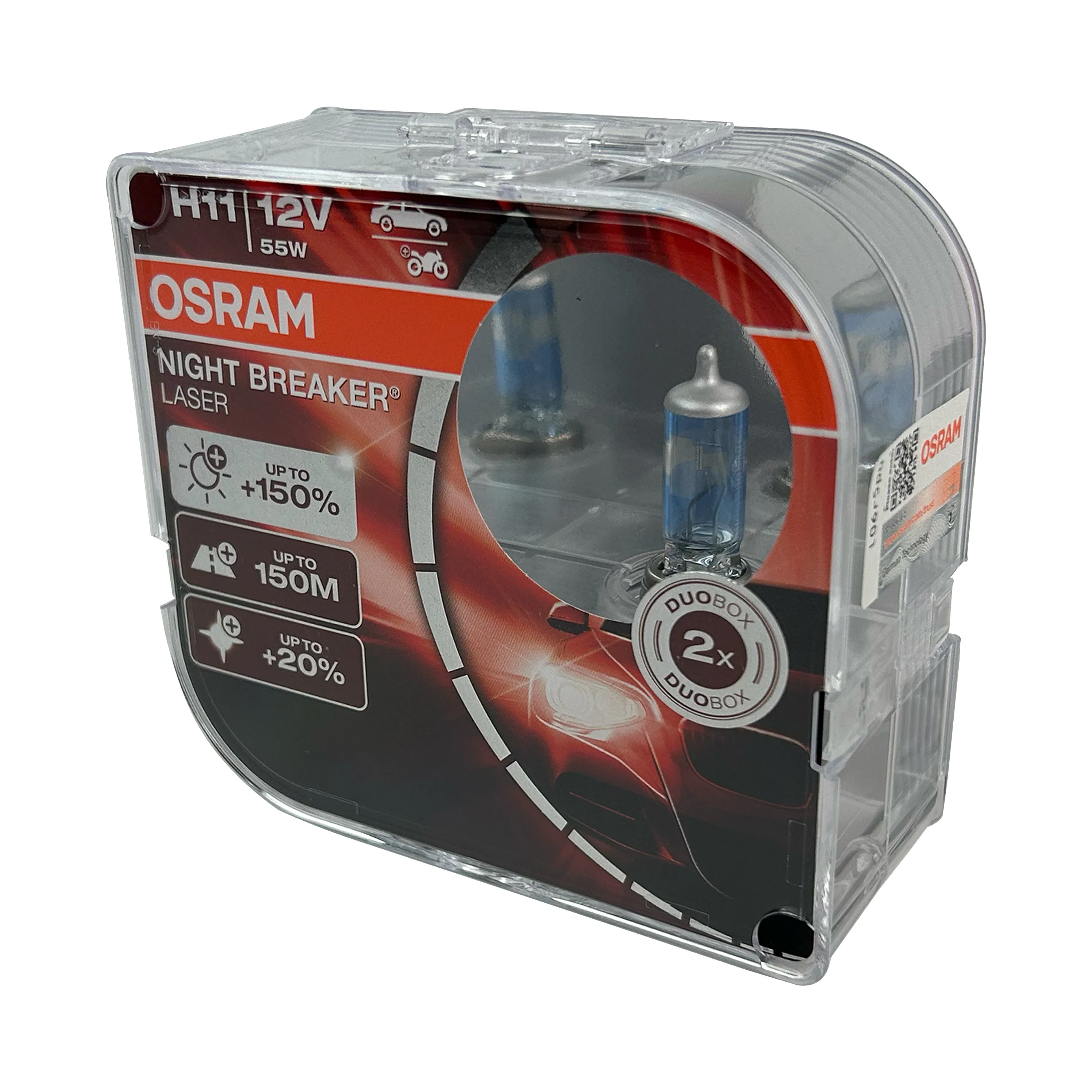 Osram' H11 Night Breaker Laser Bulbs for Freelander 2 Front Fog Lights (Pair)