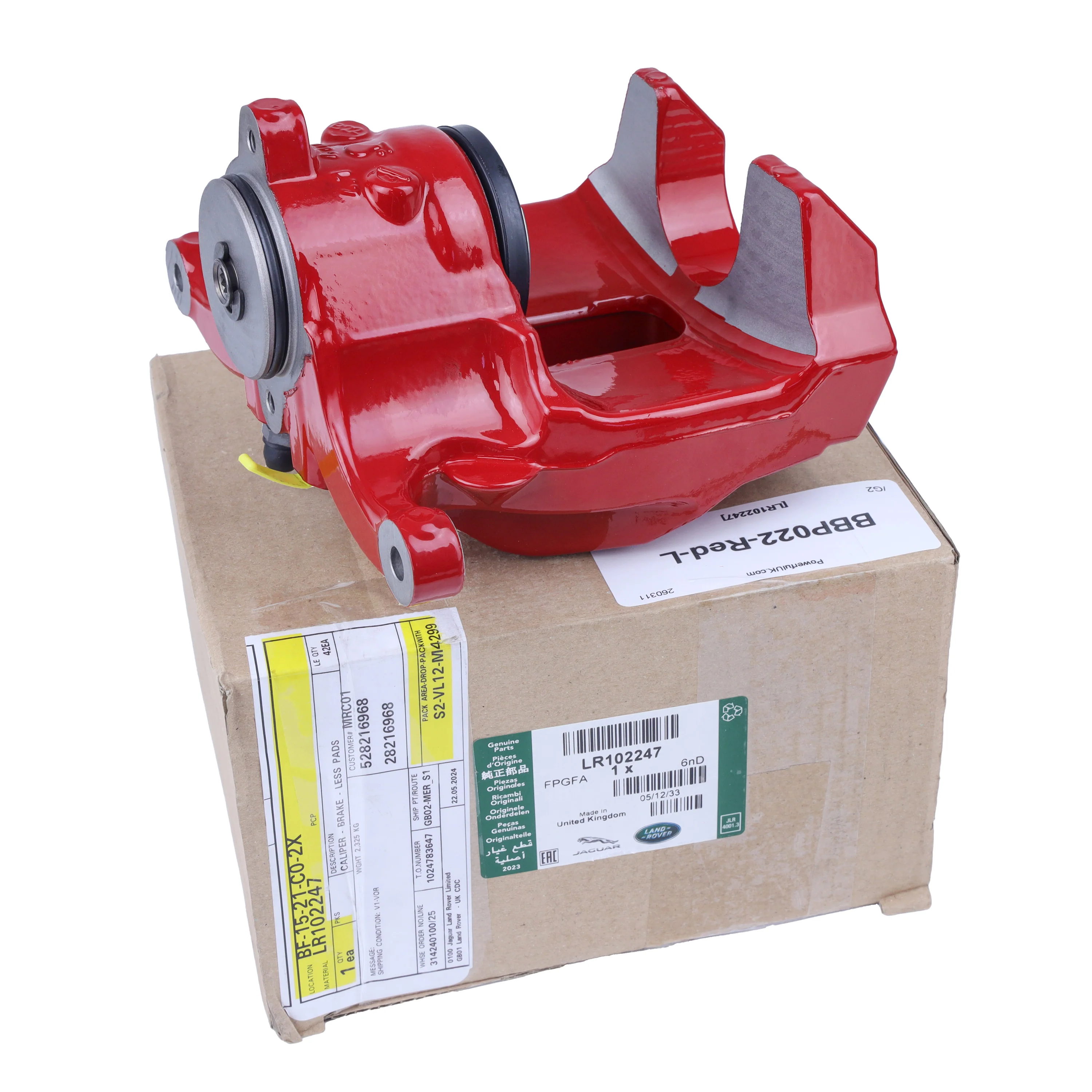 Pair Genuine Rear Calipers for Land Rover Defender L663 - Red - Image 3