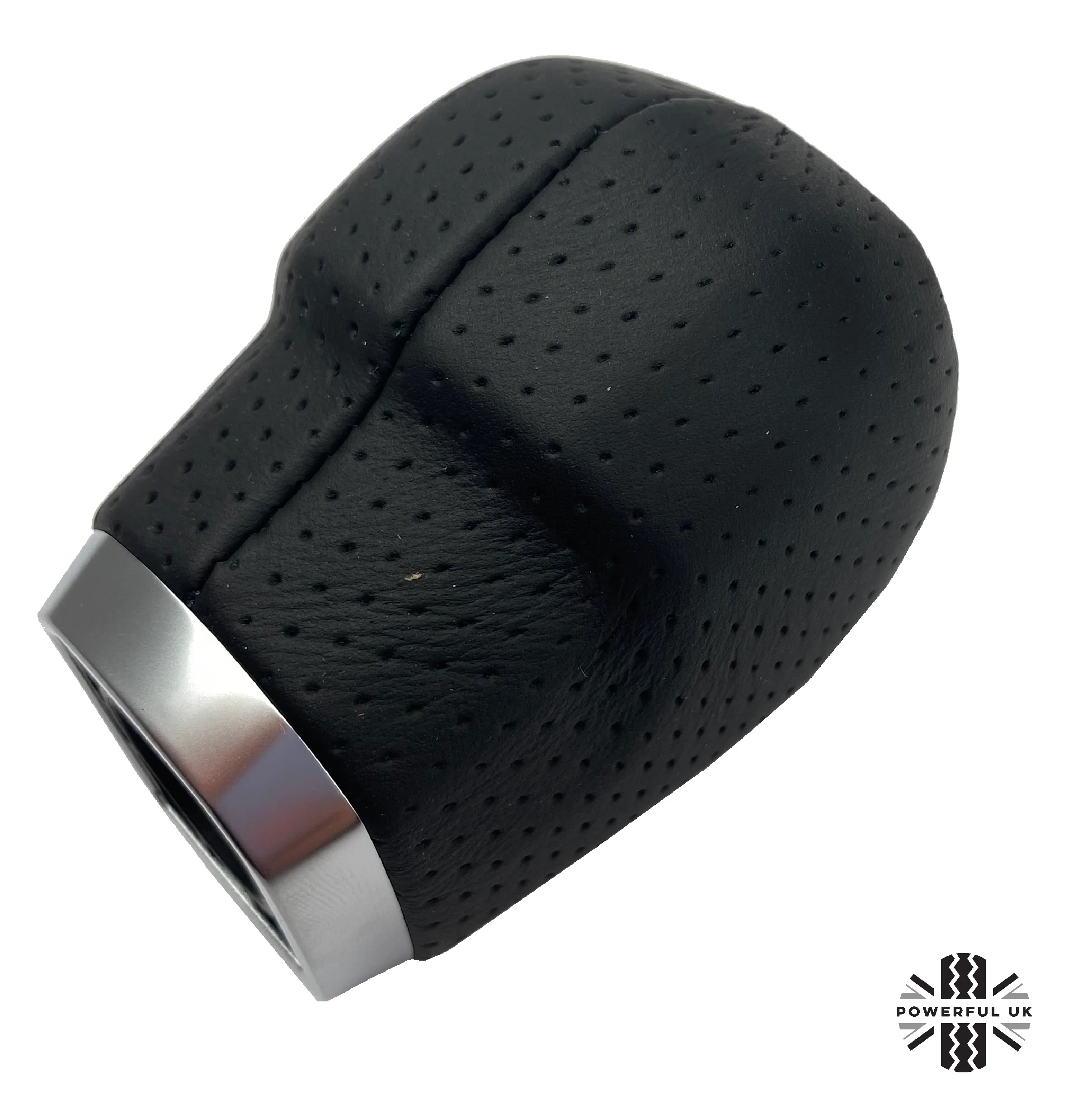 Perforated Black Leather Gear Knob for Range Rover Evoque with Manual 6 Speed - Image 5