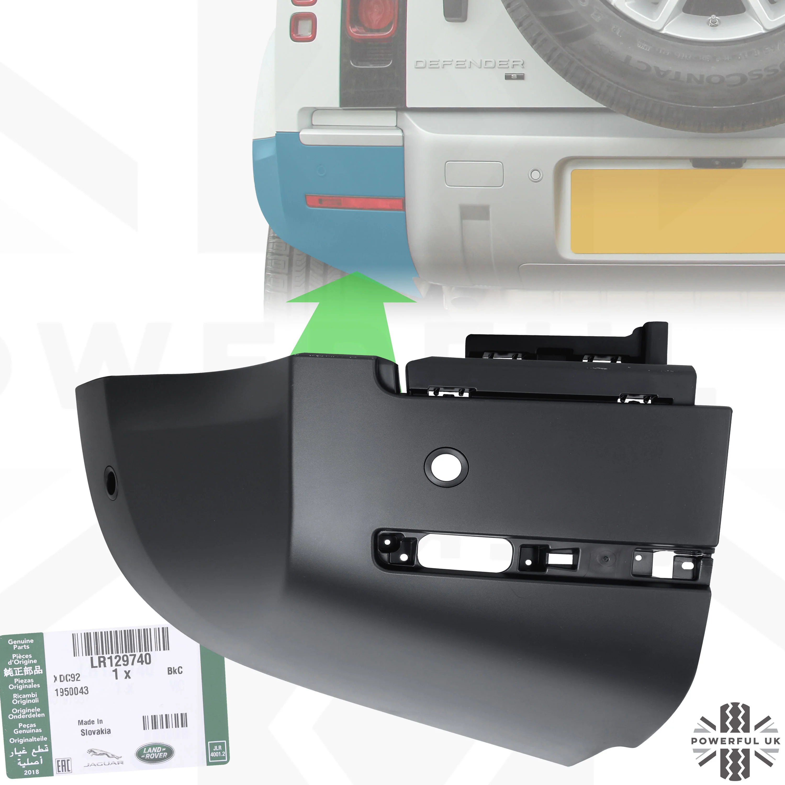 Rear Bumper Corner 'Genuine' for Land Rover Defender L663 in Textured Plastic - LEFT - Image 12
