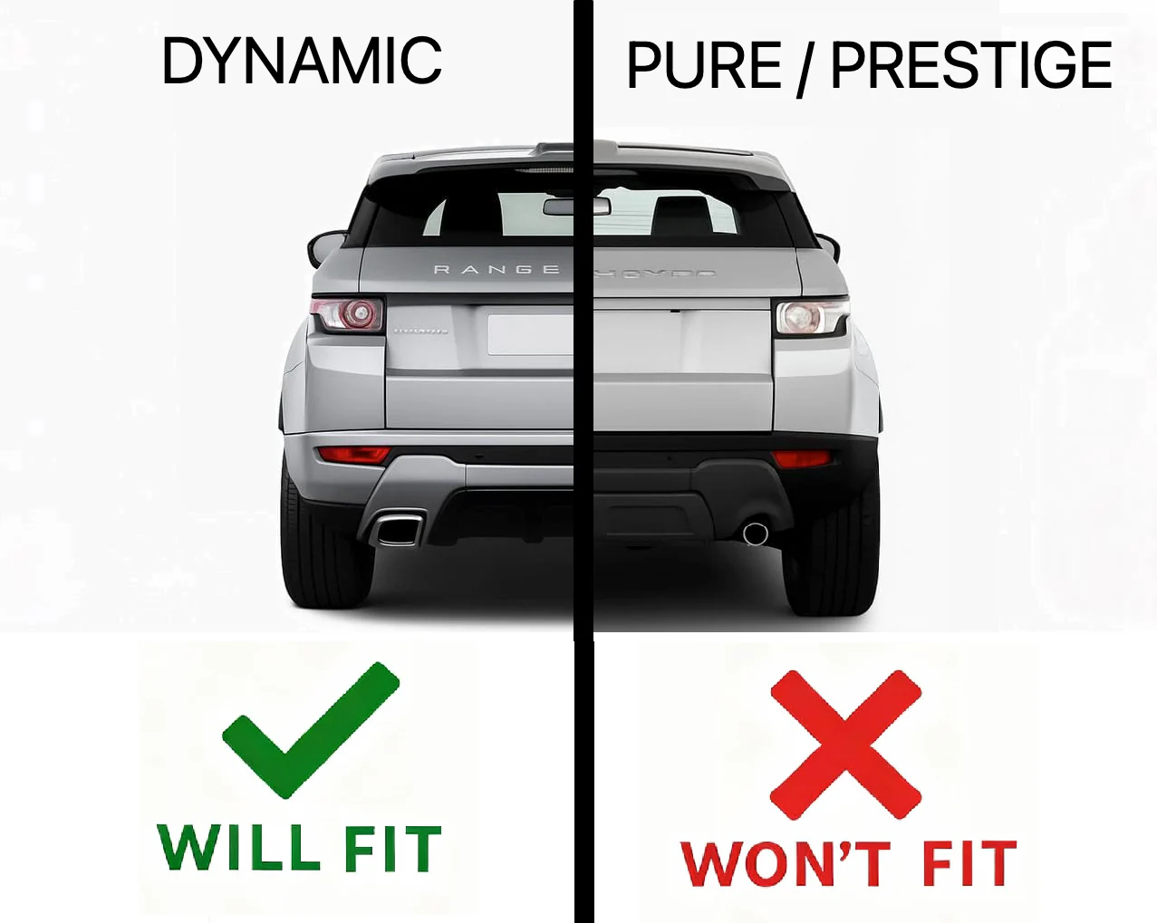 Rear Bumper Plastic Exhaust Trim for Range Rover Evoque L538 Dynamic - Silver- LH - Image 4