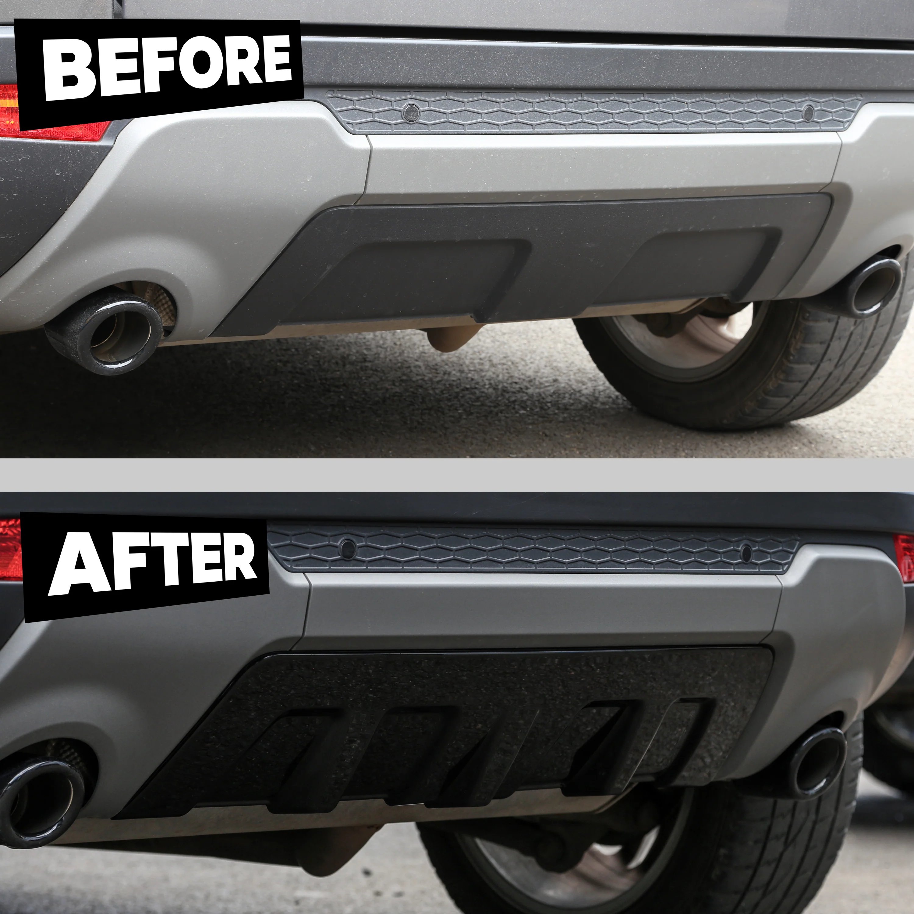 Rear Diffuser Panel for Range Rover Evoque Pure/Prestige/SE/SE Tech (2011-18) - Gloss Black - Image 5