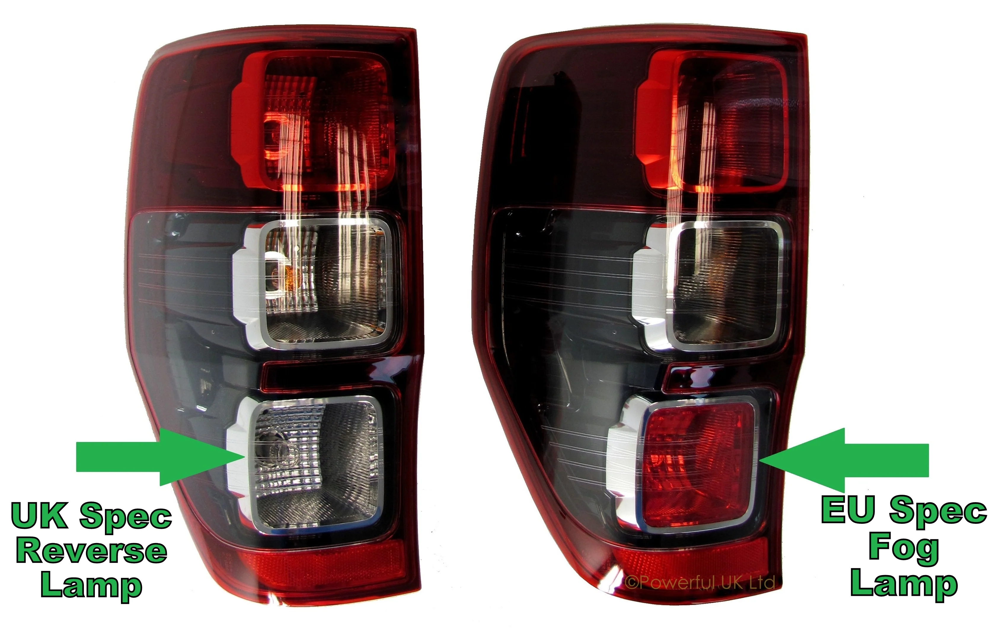 Rear Light 2012 on Red/Black (aftermarket) - LHD Spec - LH - for Ford Ranger - Image 3