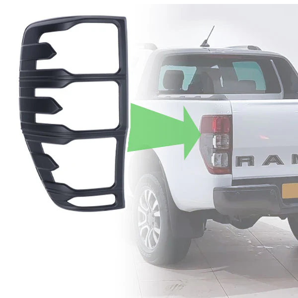 Rear Light Covers - Black - for Ford Ranger 2012-22 - Image 2