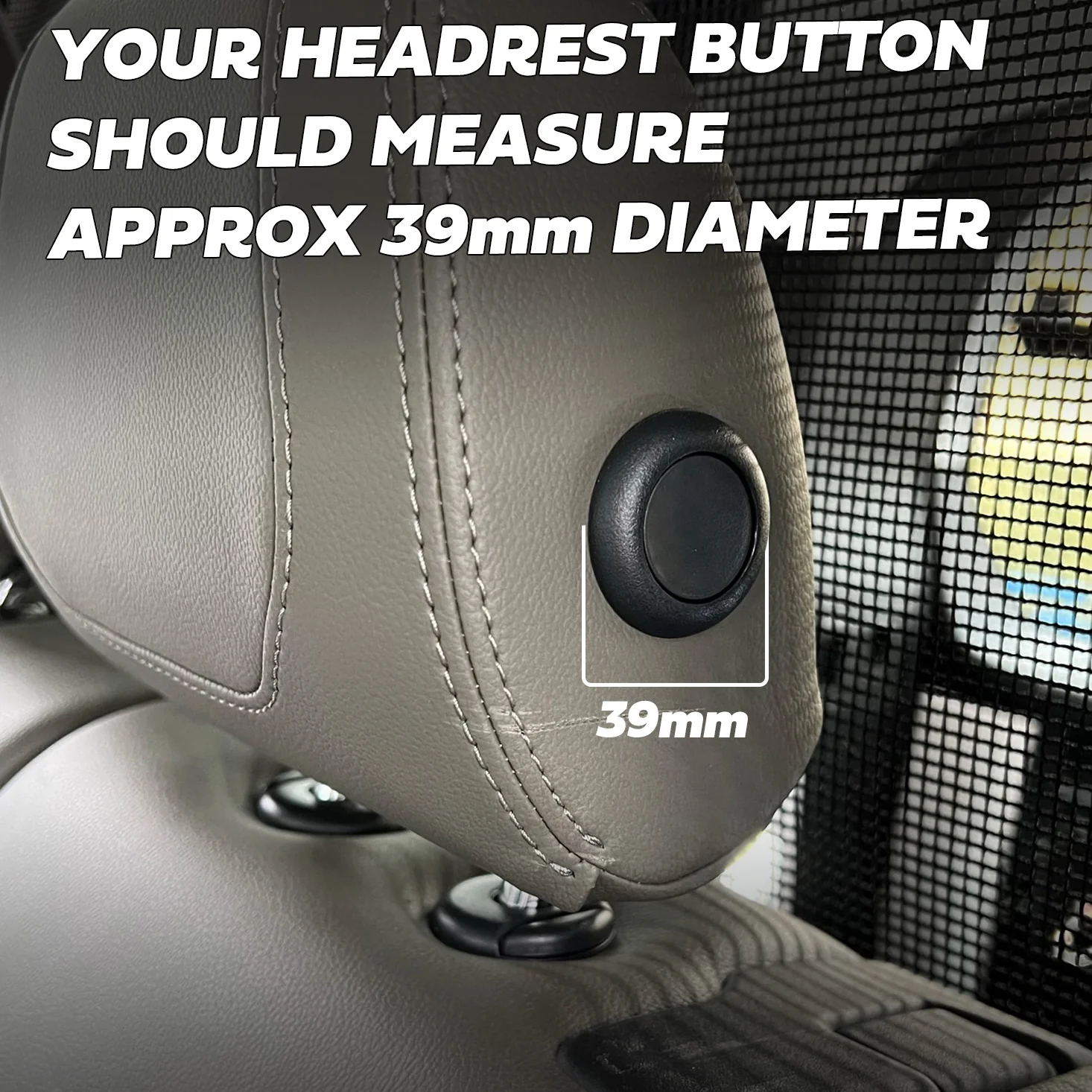 Rear Seat Headrest Button Covers for Land Rover Defender L663 - Gloss Black - Image 7